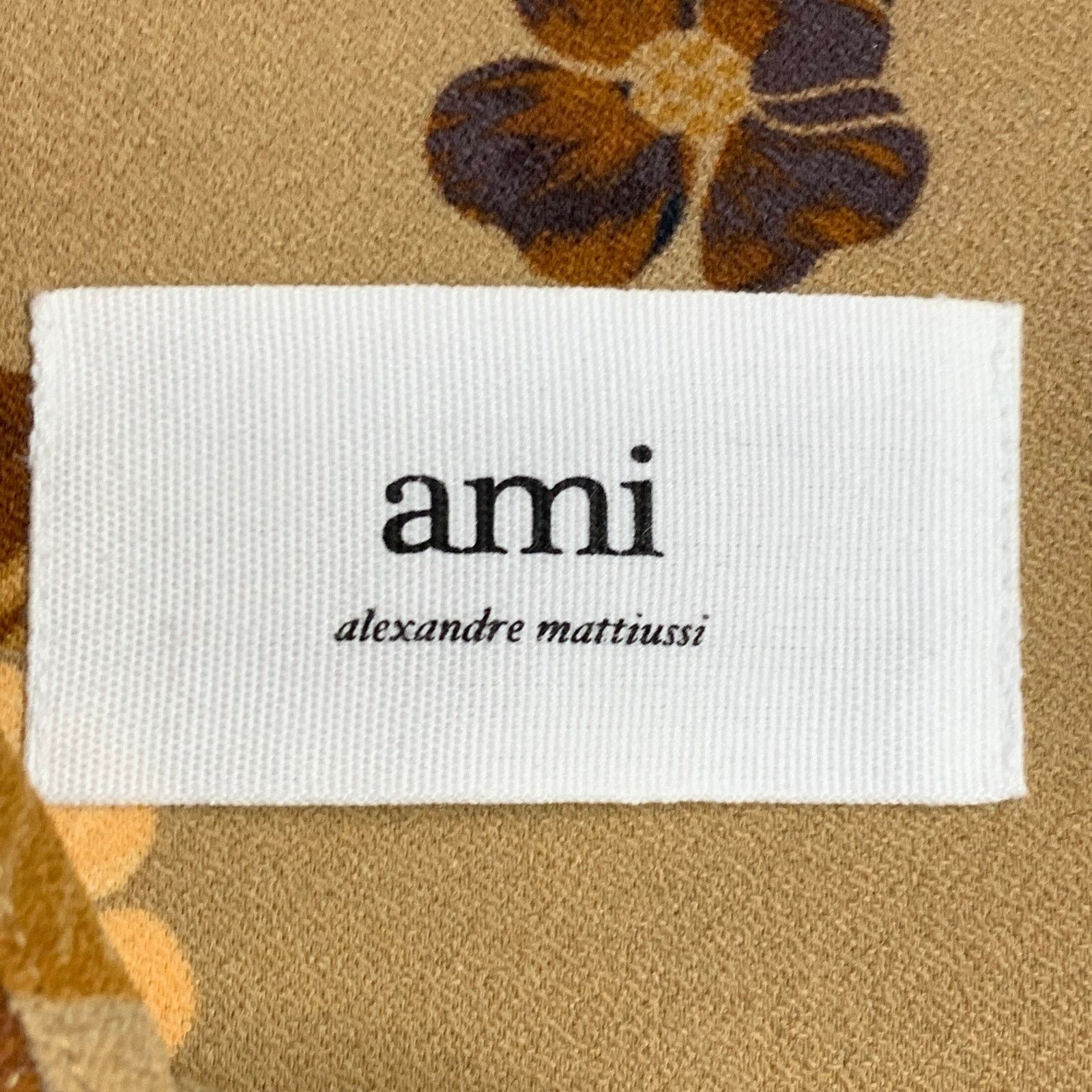 AMI Brown Tan Floral One Pocket Oversized Long Sleeve Shirt Size US M / EU 48-50 / 2 - 7 Thumbnail
