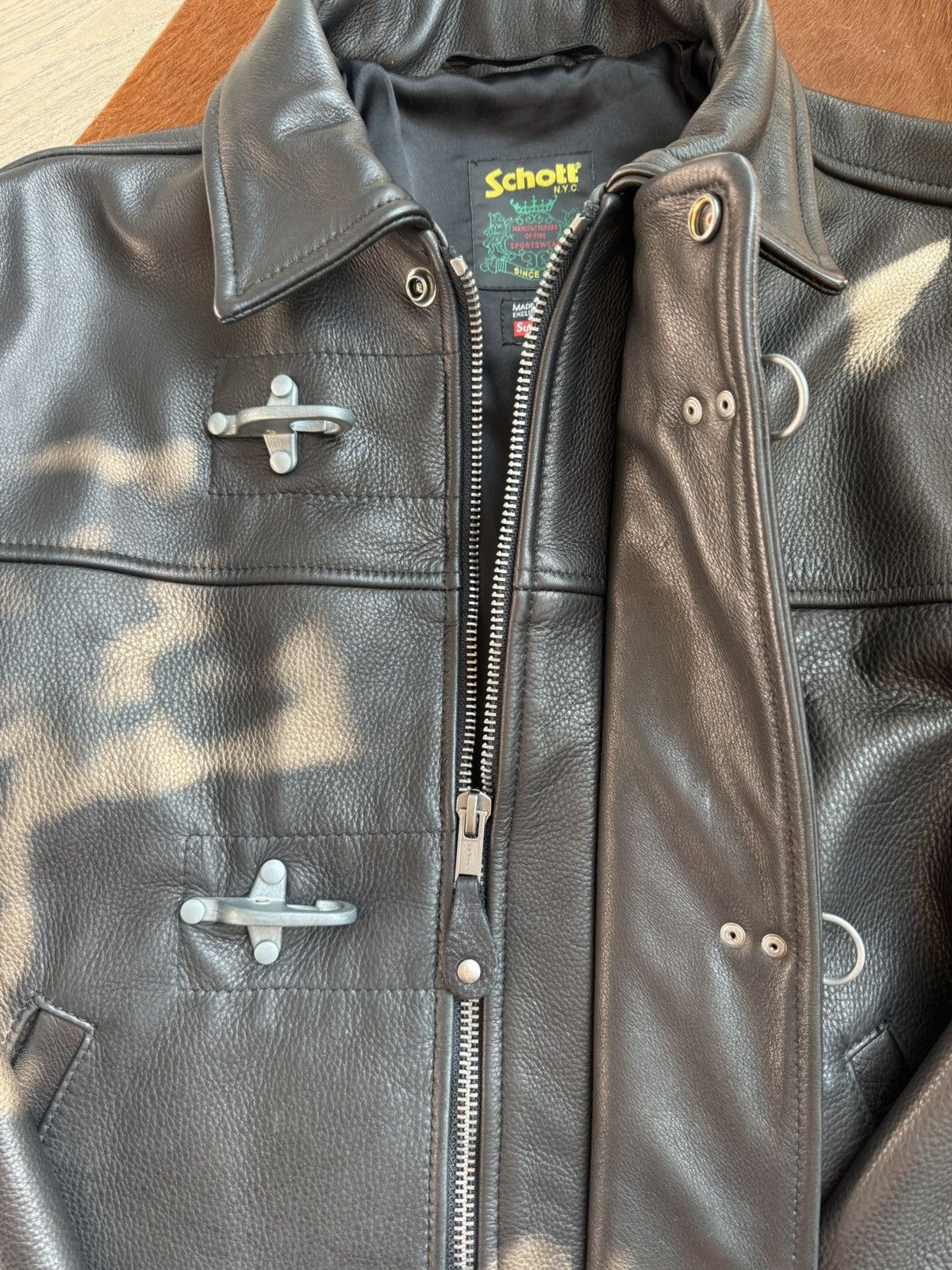 Schott × Supreme Supreme Schott Leather Clip Jacket Size US M / EU 48-50 / 2 - 6 Thumbnail