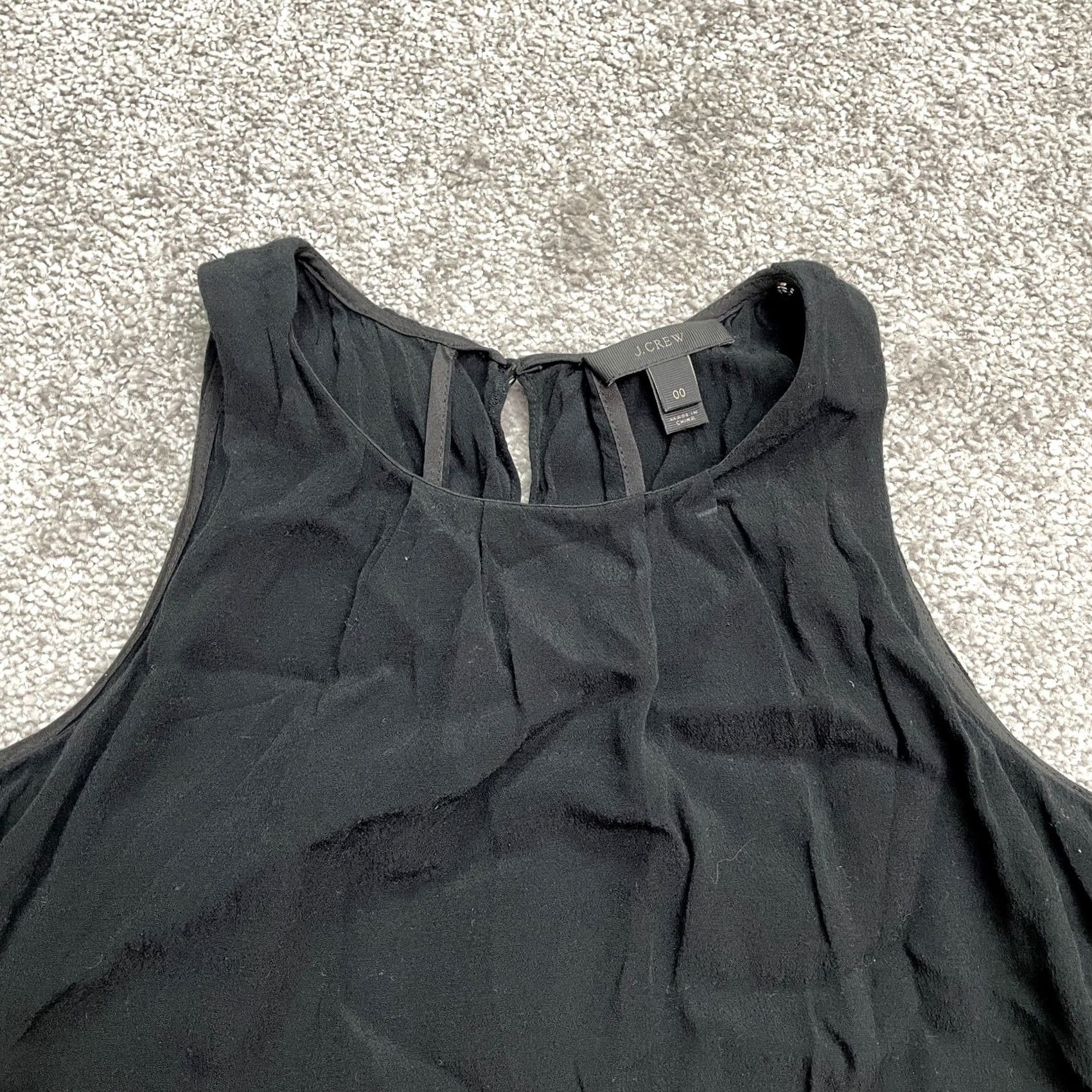 J.Crew J.CREW Halter Tank Top Blouse Womens 00 Solid Black Sleeveless Layered Casual Shirt Dress? Size XXS / US 00 / IT 34 - 4 Thumbnail