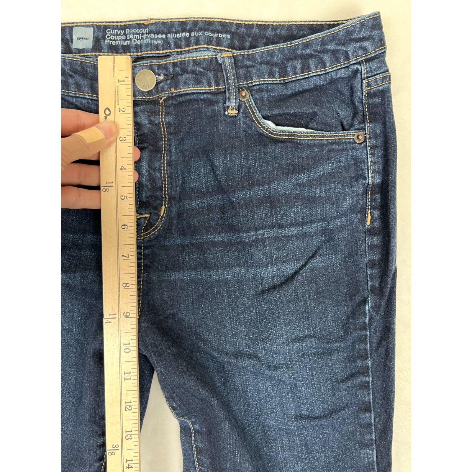 Mossimo VINTAGE Mossimo Curvy Bootcut Jeans Women's 12S/C Blue Dark Wash Stretch Denim Jeans Women 12S/C Bootscut Curvy bootcut denim Size 34" / US 12 / IT 48 - 3 Thumbnail