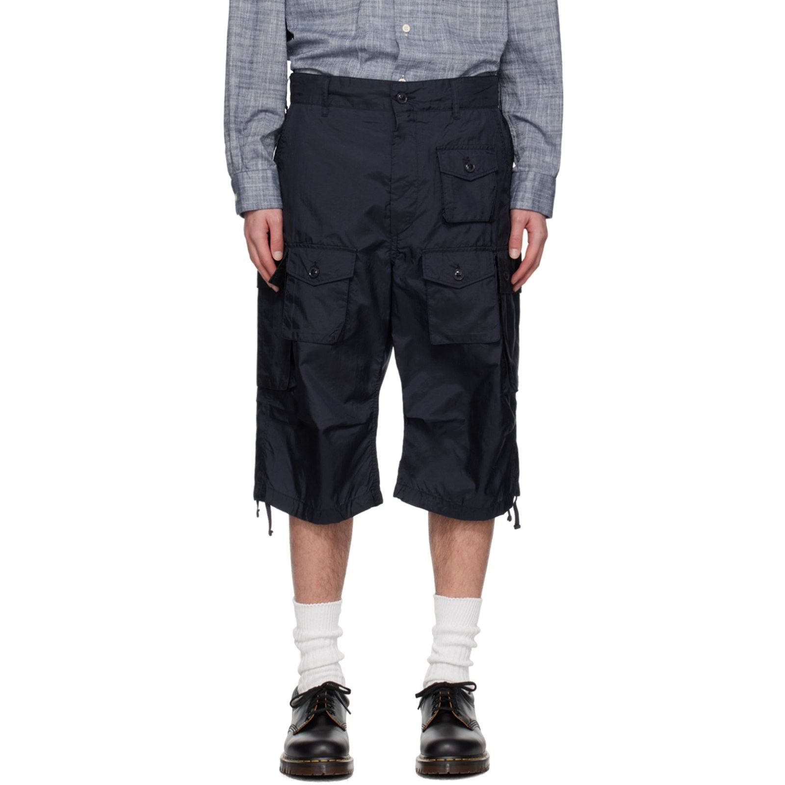 Engineered Garments ENGINEERED GARMENTS Navy Drawstring Cargo Shorts Size US 32 / EU 48 - 1 Thumbnail