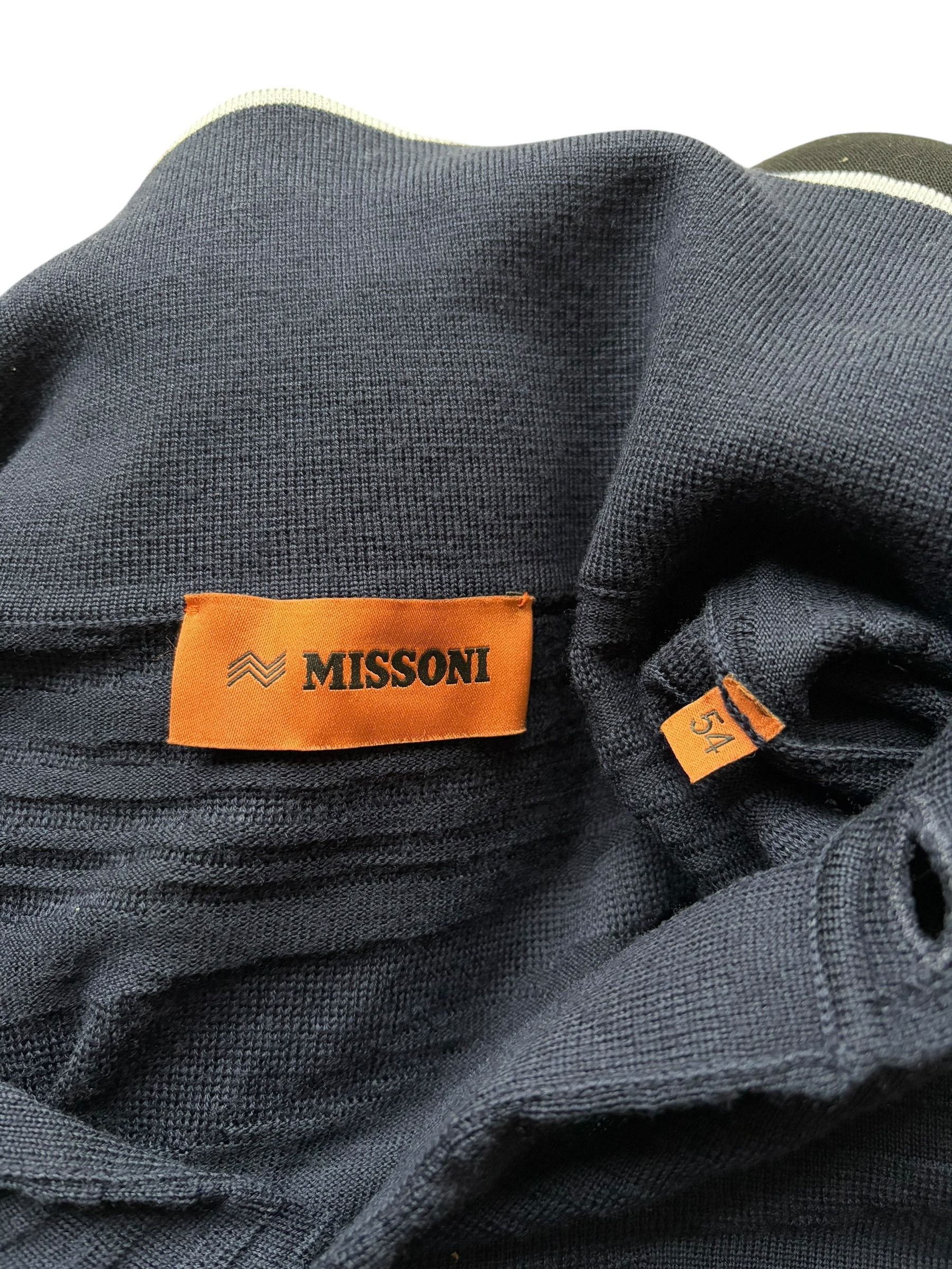 Missoni Missoni Navy Blue & White Wool Button Up Shirt Size US XXL / EU 58 / 5 - 3 Thumbnail