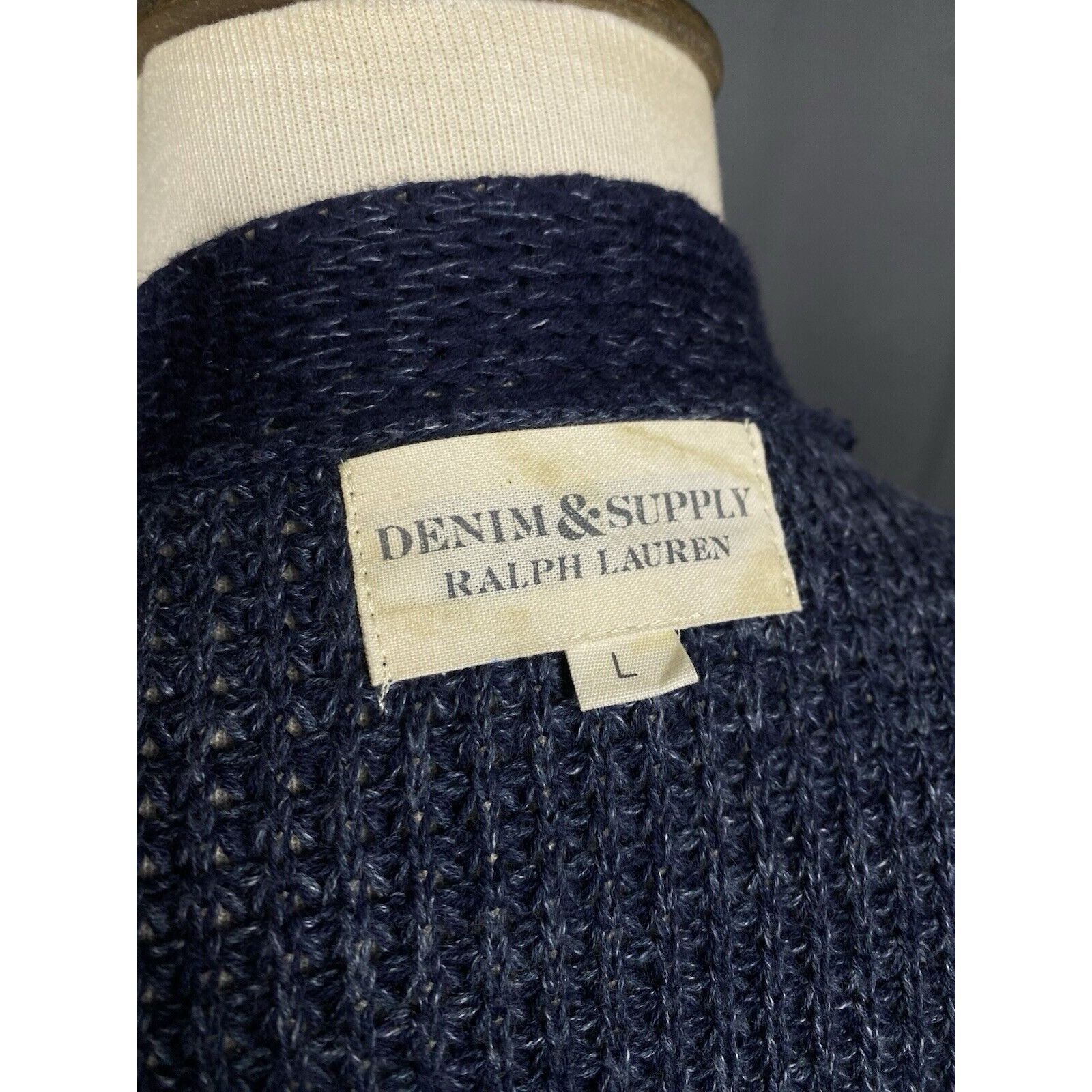 Denim & Supply Ralph Lauren Ralph Lauren Denim&Supply Men's Blue Knitted Cardigan Sweate Size US L / EU 52-54 / 3 - 9 Thumbnail