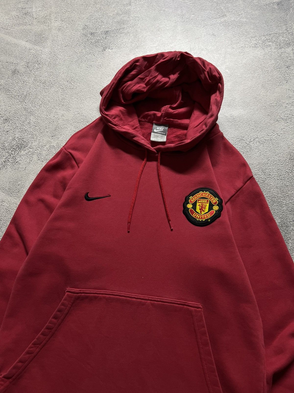 Nike × Vintage Vintage Y2k Nike ❤️ Manchester United Mini Swoosh Hoodie 00’s Size US S / EU 44-46 / 1 - 6 Thumbnail