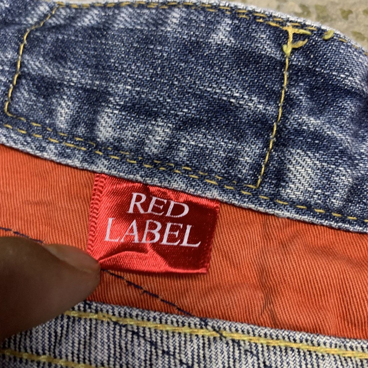 If Six Was Nine Red Pepper Red Label Clawmark Distressed Fade Studded Jean Size US 31 - 15 Thumbnail