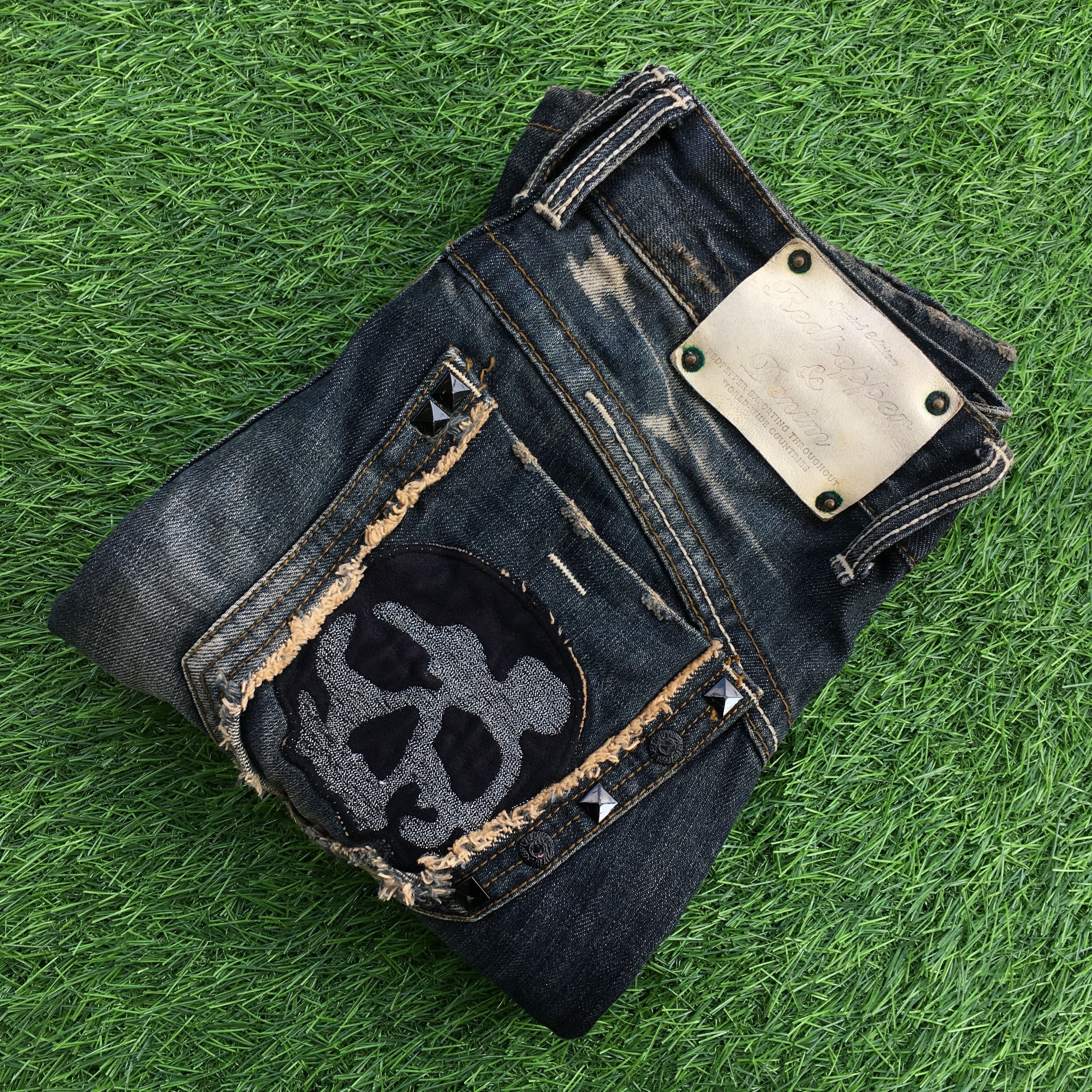 Japanese Brand Japanese Skull Denim Low Waist Flared Denim Jeans, D-1199 Size 26" / US 2 / IT 38 - 8 Thumbnail