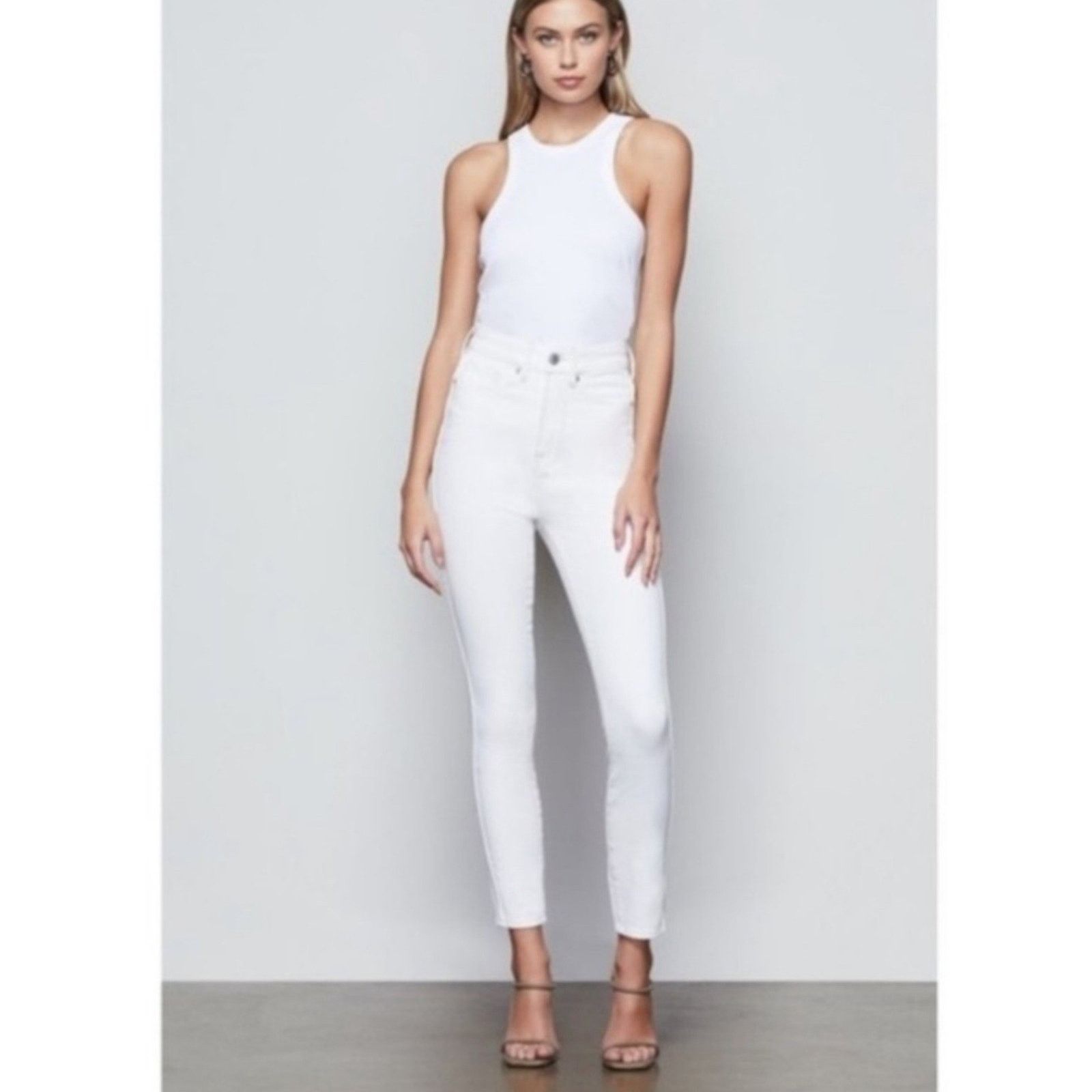 Good American Good American Good Curve Straight Jeans in White Wash 6/28 Size 28" / US 6 / IT 42 - 3 Thumbnail