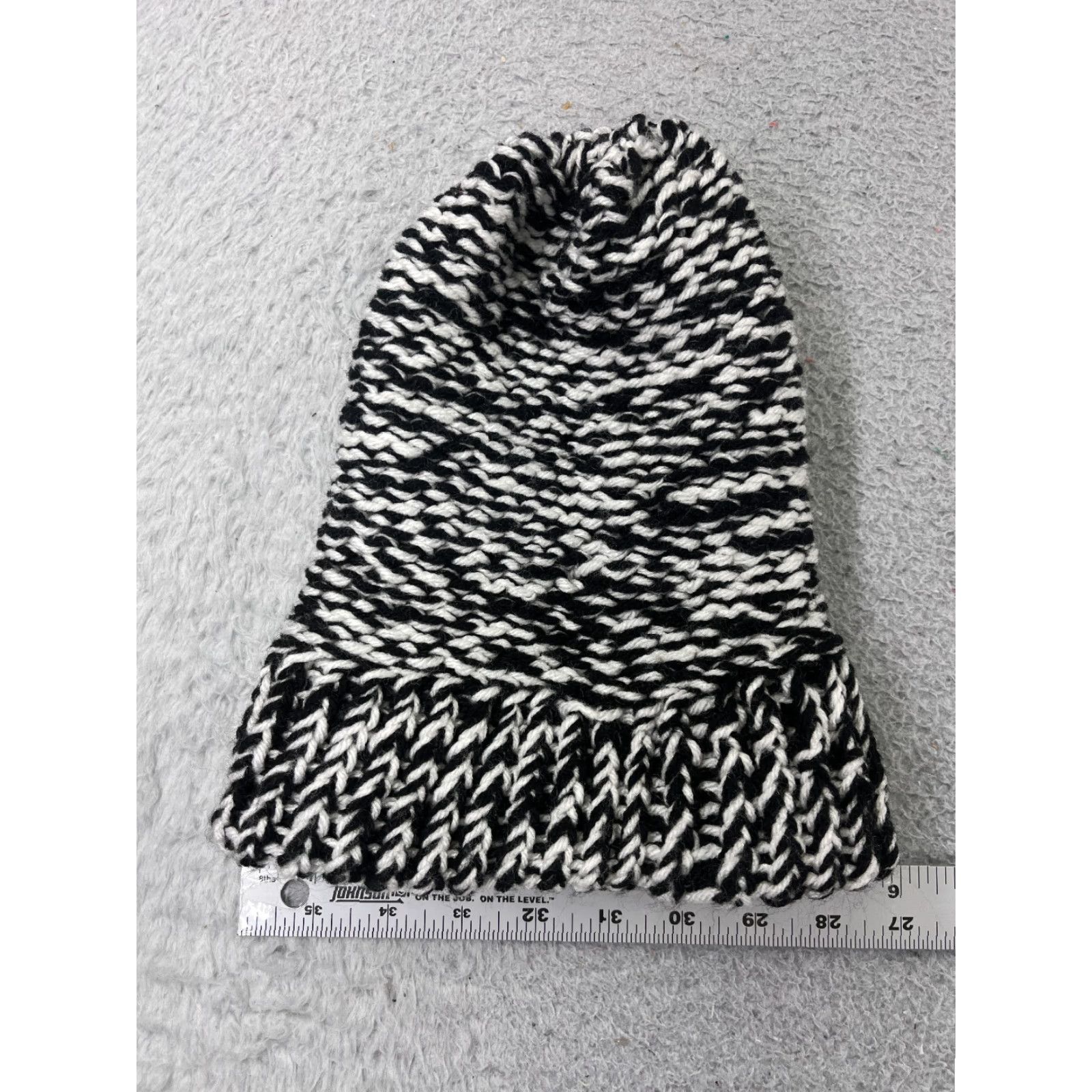 Vintage Handmade Beanie Toque Adult One Size Black Knit Acrylic Blend Snow Outdoor Hat/Cap Beanie Unisex Adults Winter Outdoor Ski Mens Womens Size ONE SIZE - 5 Thumbnail
