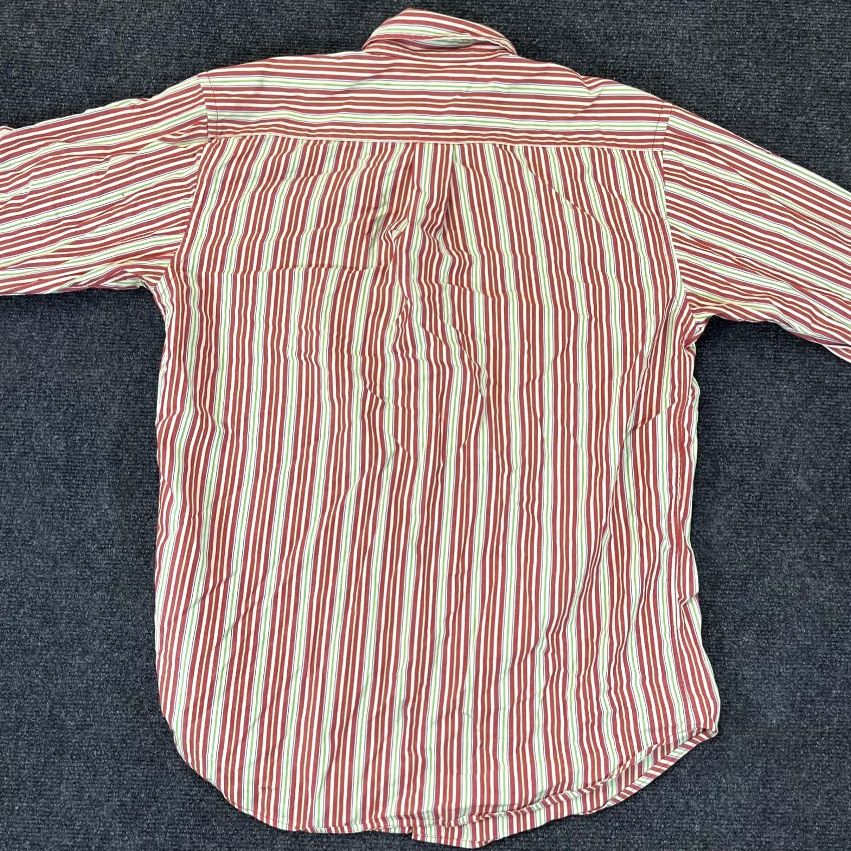 Ralph Lauren Ralph Lauren Polo Shirt Mens XL Red White Green Striped Long Sleeve Classic Fit Shirt Size US XL / EU 56 / 4 - 4 Thumbnail