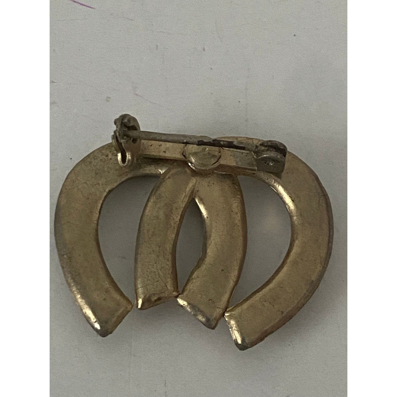 Handmade Vintage 50s double horseshoe brooch Size ONE SIZE - 3 Thumbnail