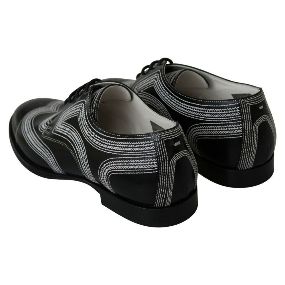 Dolce & Gabbana Dolce & Gabbana Elegant Black and White Derby Shoes Size US 11 / EU 44 - 7 Thumbnail