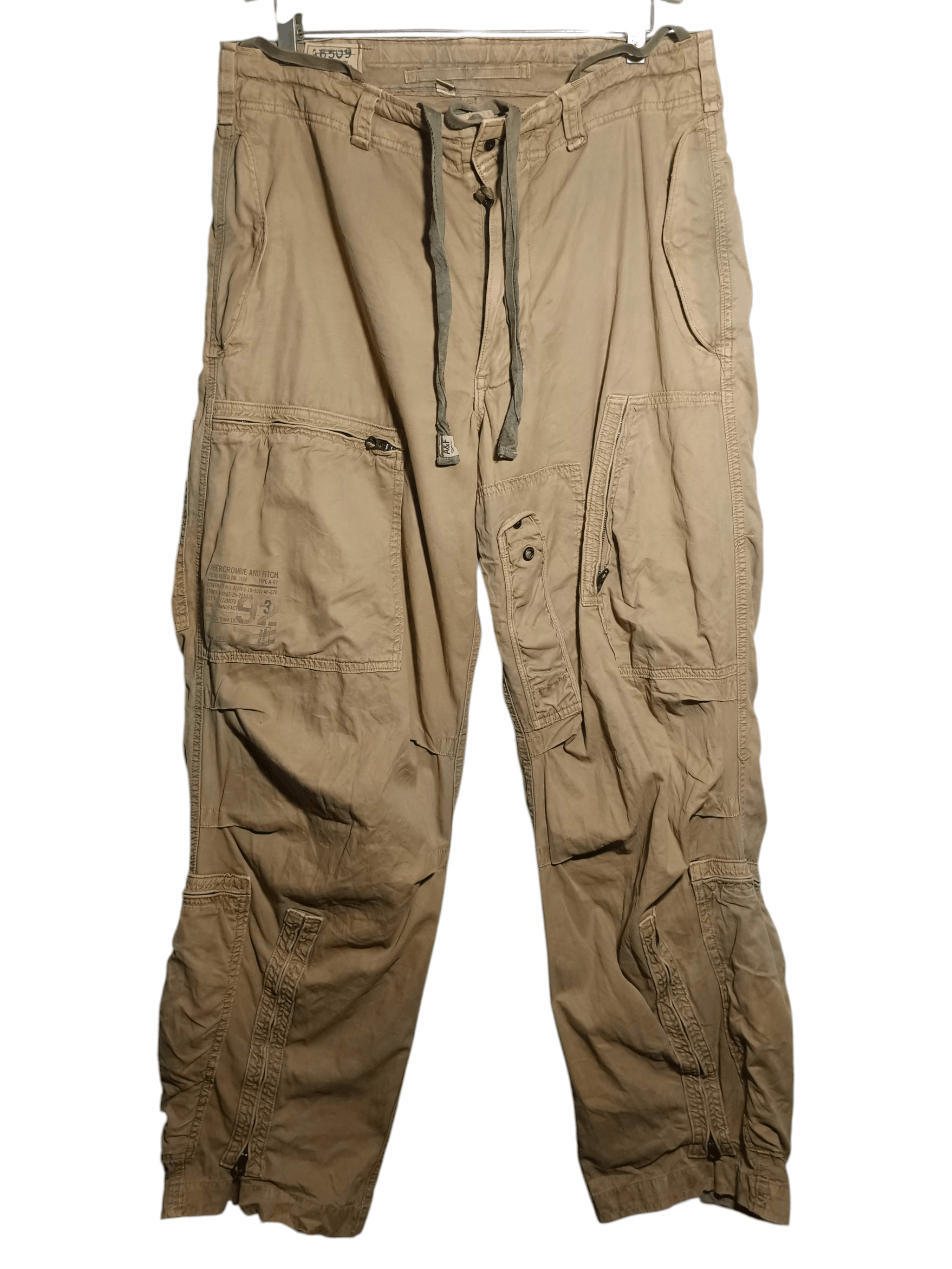 Abercrombie & Fitch Vintage Abercrombie Fitch Khaki Cargo Baggy Paratrooper Y2K Size US 34 / EU 50 - 1 Thumbnail