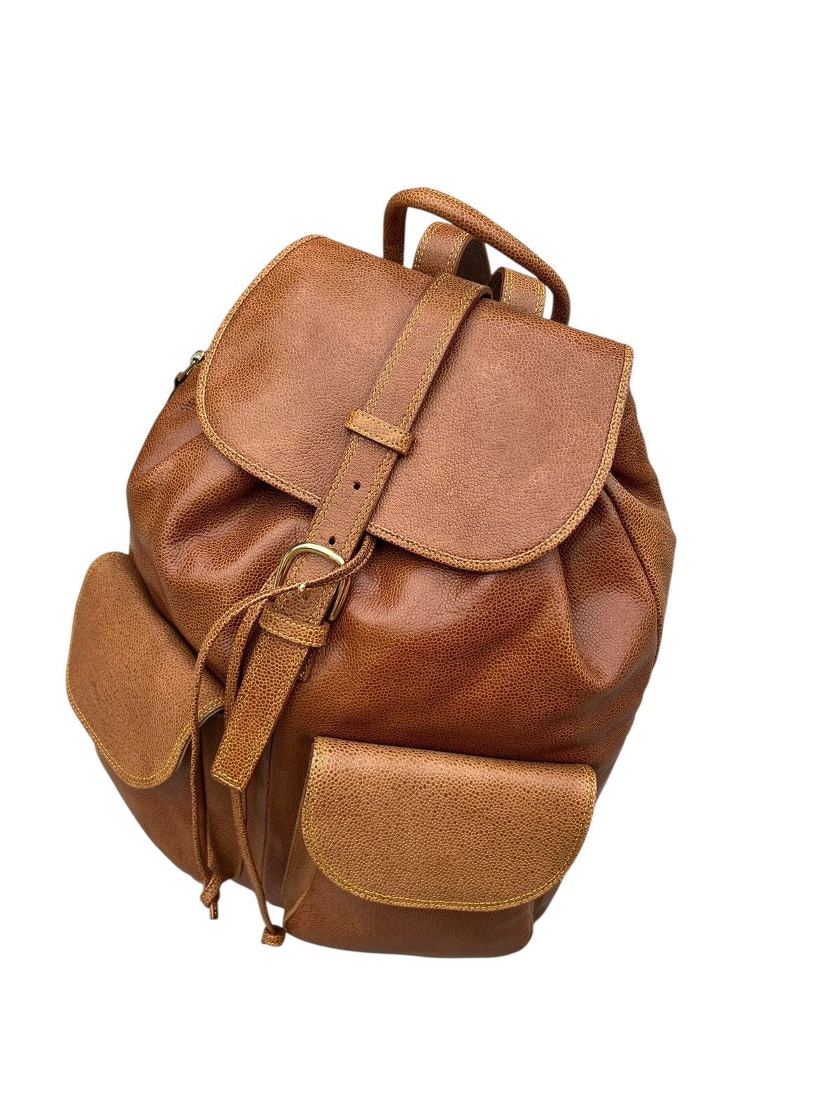 Leather Vintage L’ Homme Femme Leather Backpack Bag Size ONE SIZE - 17 Thumbnail