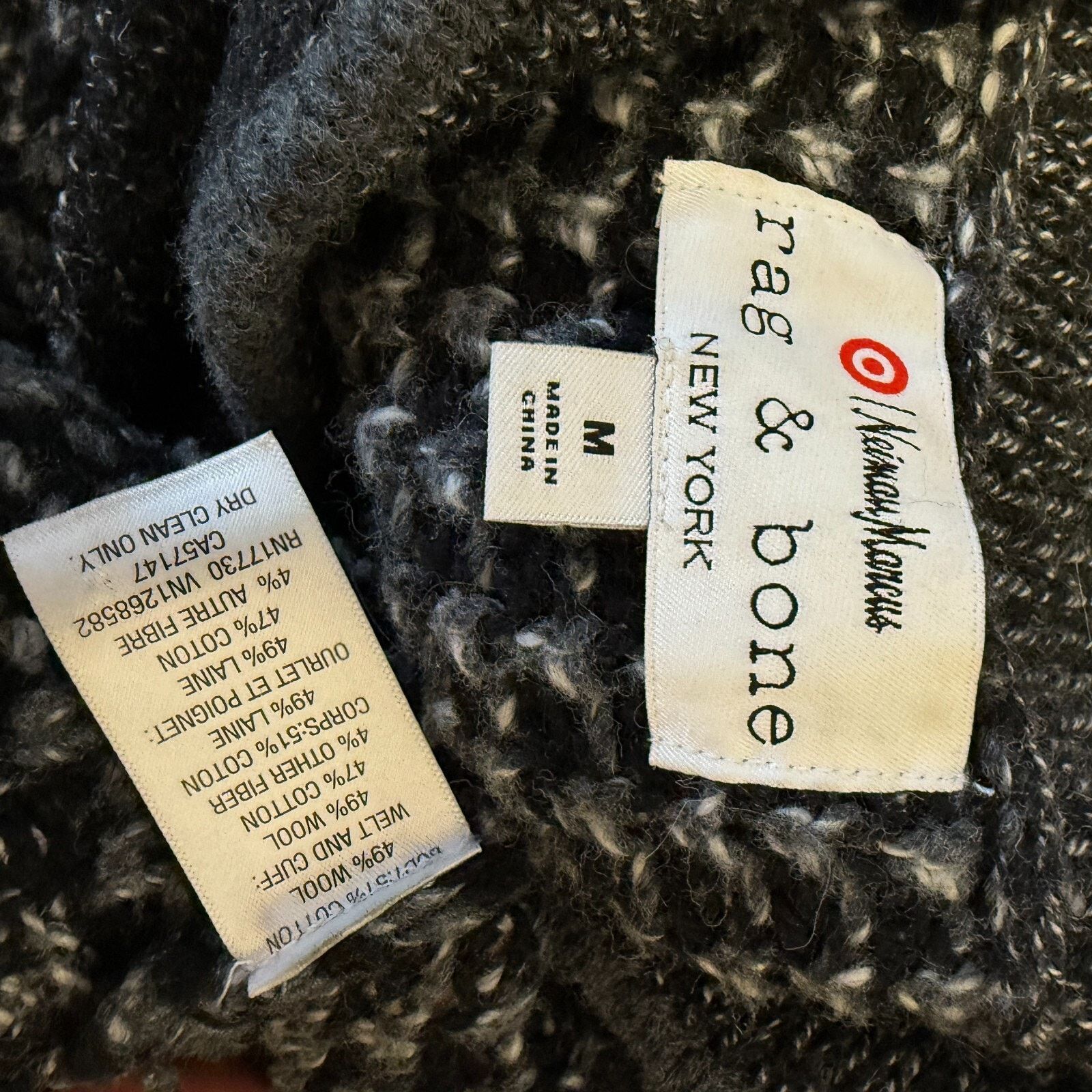Rag & Bone Rag & Bone Neiman Marcus M black/white cardigan wool sweater Size US M / EU 48-50 / 2 - 11 Thumbnail