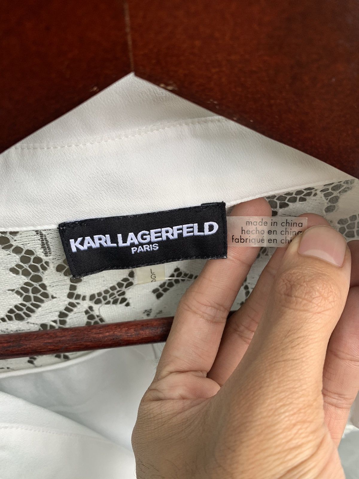 Karl Lagerfeld Flower Crochet Blouse Size L / US 10 / IT 46 - 8 Thumbnail