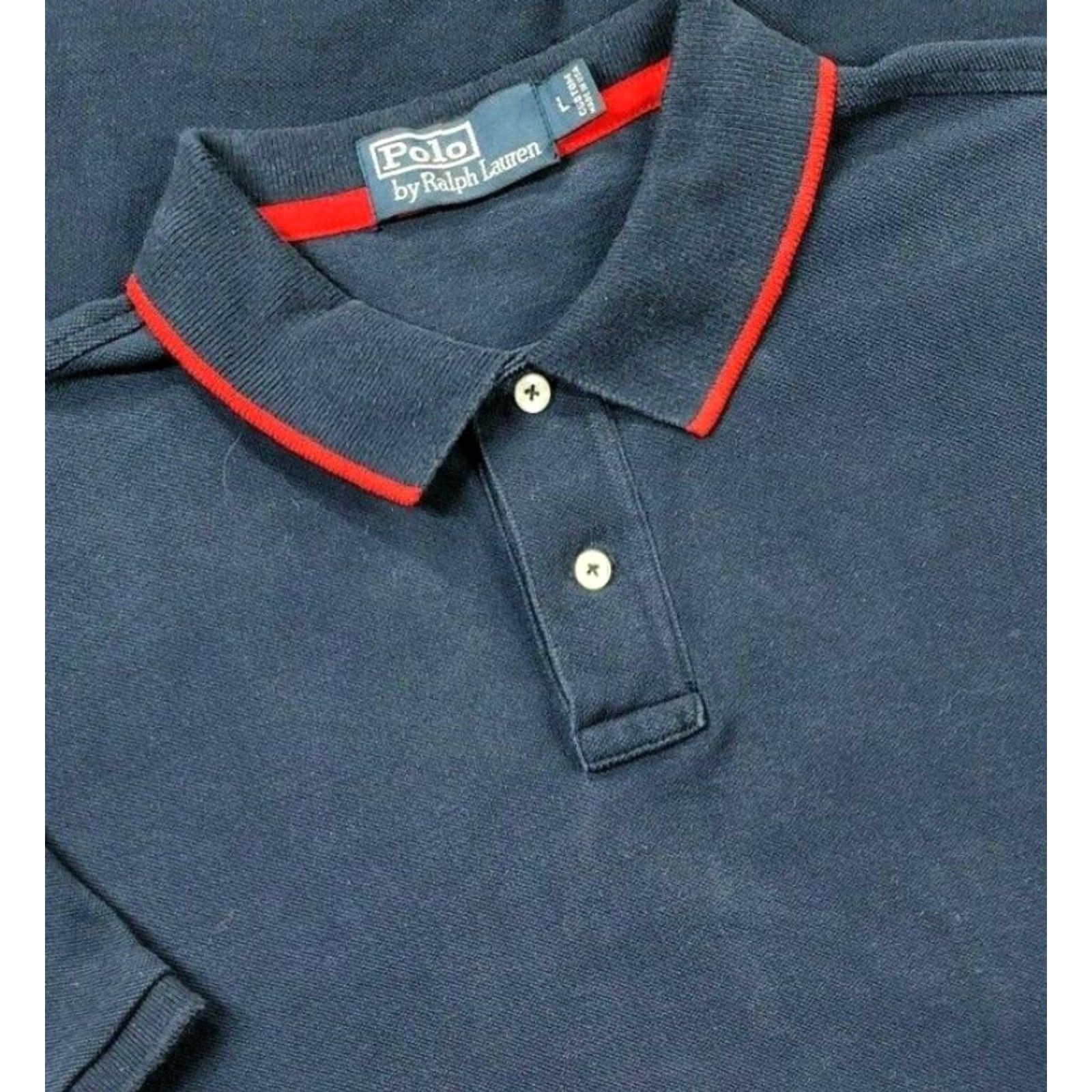 Ralph Lauren VINTAGE Ralph Lauren Polo Shirt Men Blue Adult L Polo Shirt Regular Casual 90s USA Made Cotton Short Sleeve Button Collar Logo Embroidered Red Pony Size US L / EU 52-54 / 3 - 2 Thumbnail