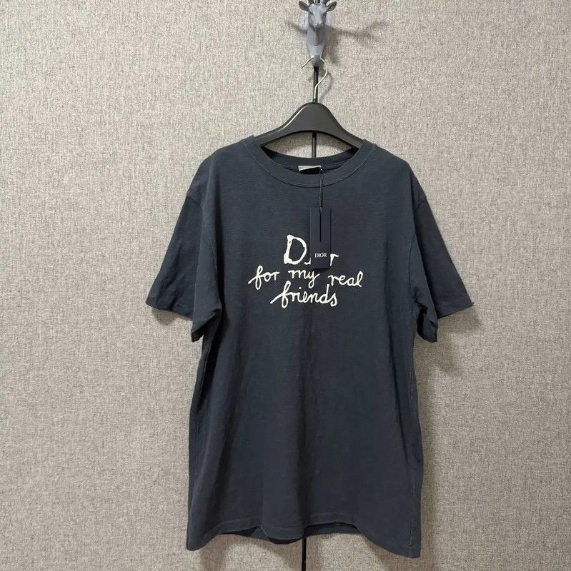 Dior Men's Grey Logo T-shirt 0089