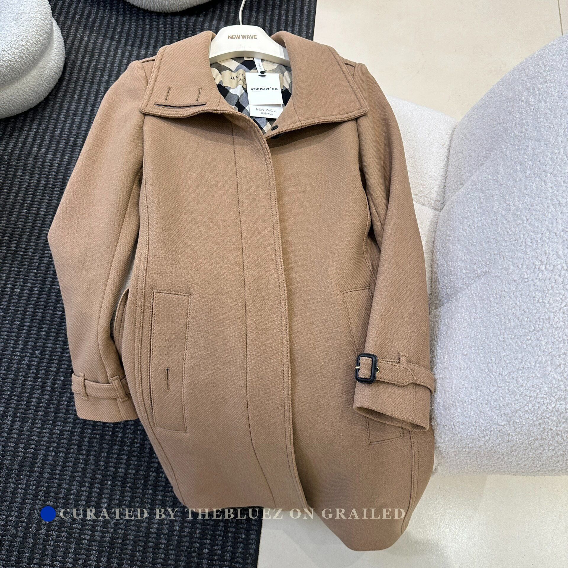 Burberry Burberry Wool Mid-Length Khaki Coat Size XS / US 0-2 / IT 36-38 - 1 Thumbnail