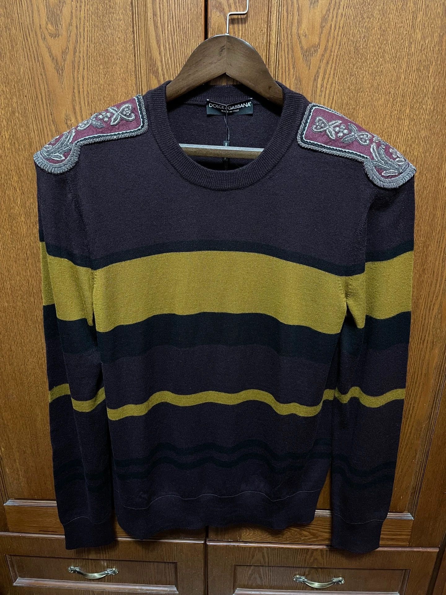 Dolce & Gabbana Dolce&Gabbana Oversized Wool Beaded Epaulettes Sweater Size US L / EU 52-54 / 3 - 1 Thumbnail