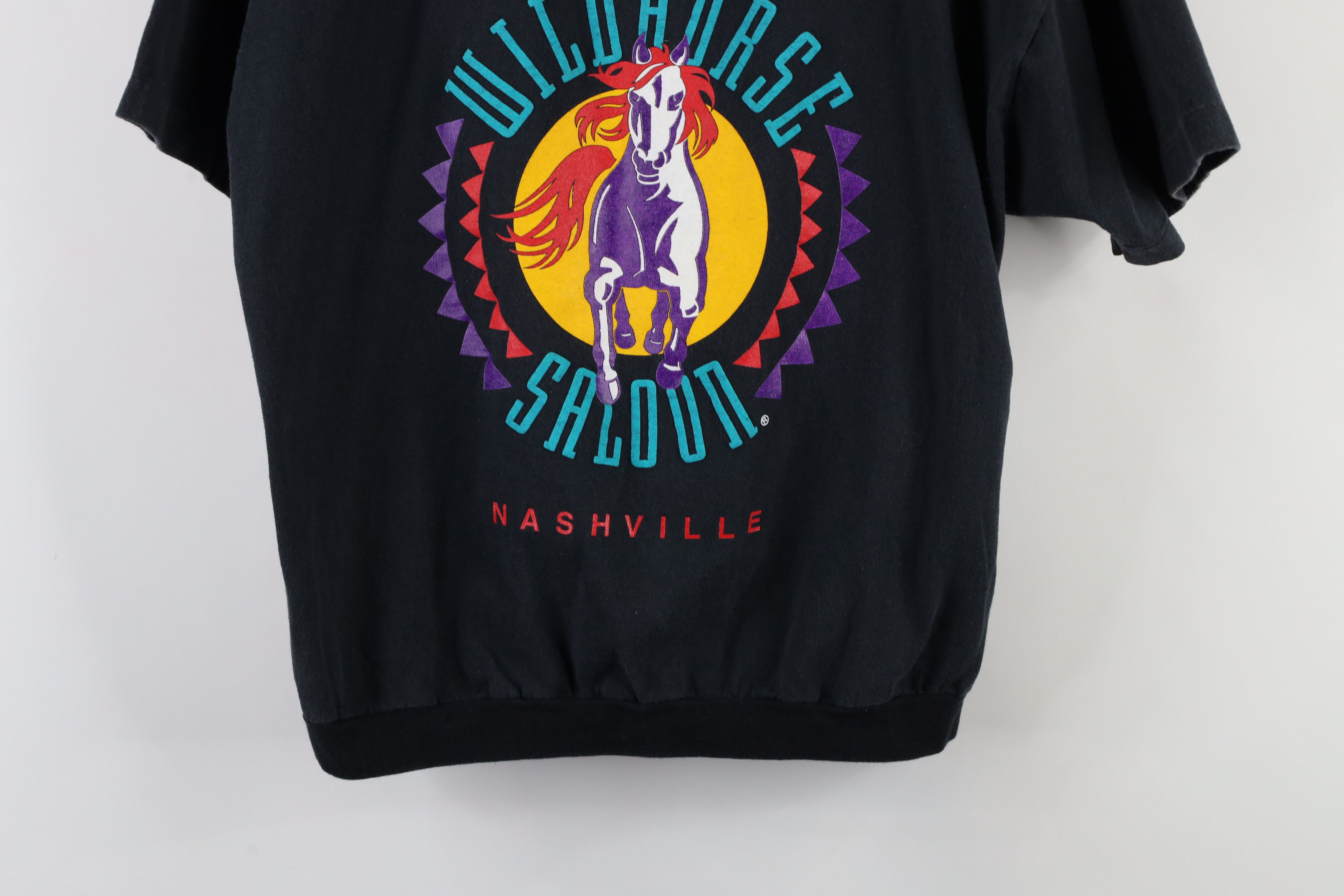 Vintage Vintage 90s Streetwear Nashville Pullover T-Shirt Black Size L / US 10 / IT 46 - 3 Thumbnail