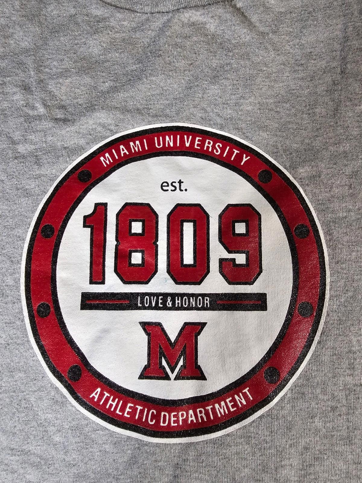 Adidas Adidas Miami University 1809 Love & Honor Tshirt 2XL Size ONE SIZE - 2 Thumbnail