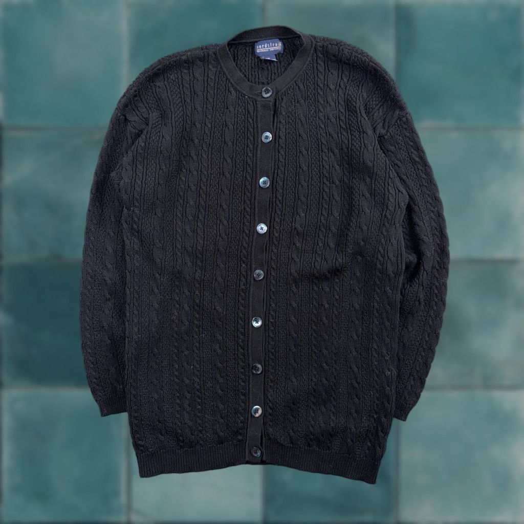 Nordstrom VINTAGE Nordstrom Cardigan Sweater 90s Black Button Front Long Sleeve M Womens Size M / US 6-8 / IT 42-44 - 1 Thumbnail