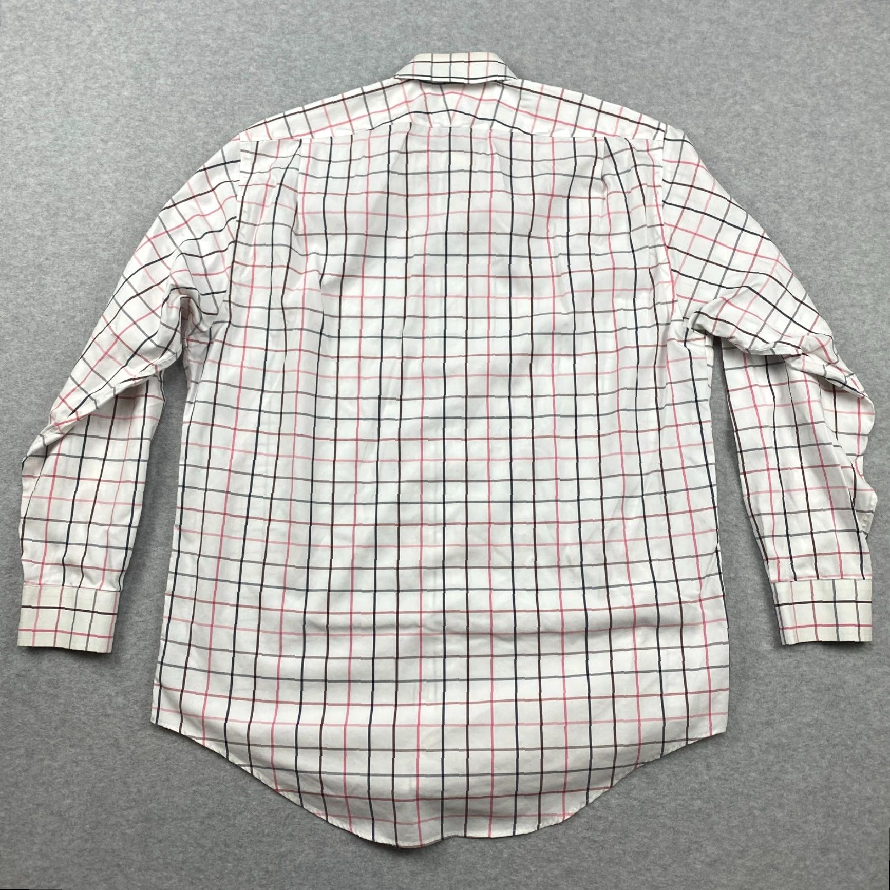 Lands' End Lands' End Button-Up Shirt Mens 16 / 33 White Check No Iron Pinpoint Oxford Slim? (Wait) Size US L / EU 52-54 / 3 - 4 Thumbnail