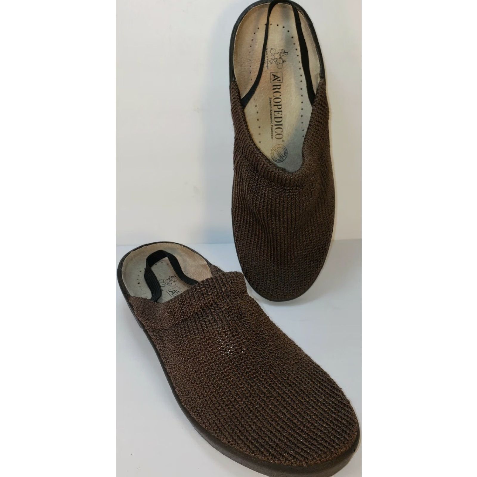 Vintage Arcopedico Slingback Sandal Women 7.5M 38.5EU Brown Knit Upper Leather Insole Sandal New Without Box Size US 8 / IT 38 - 2 Thumbnail
