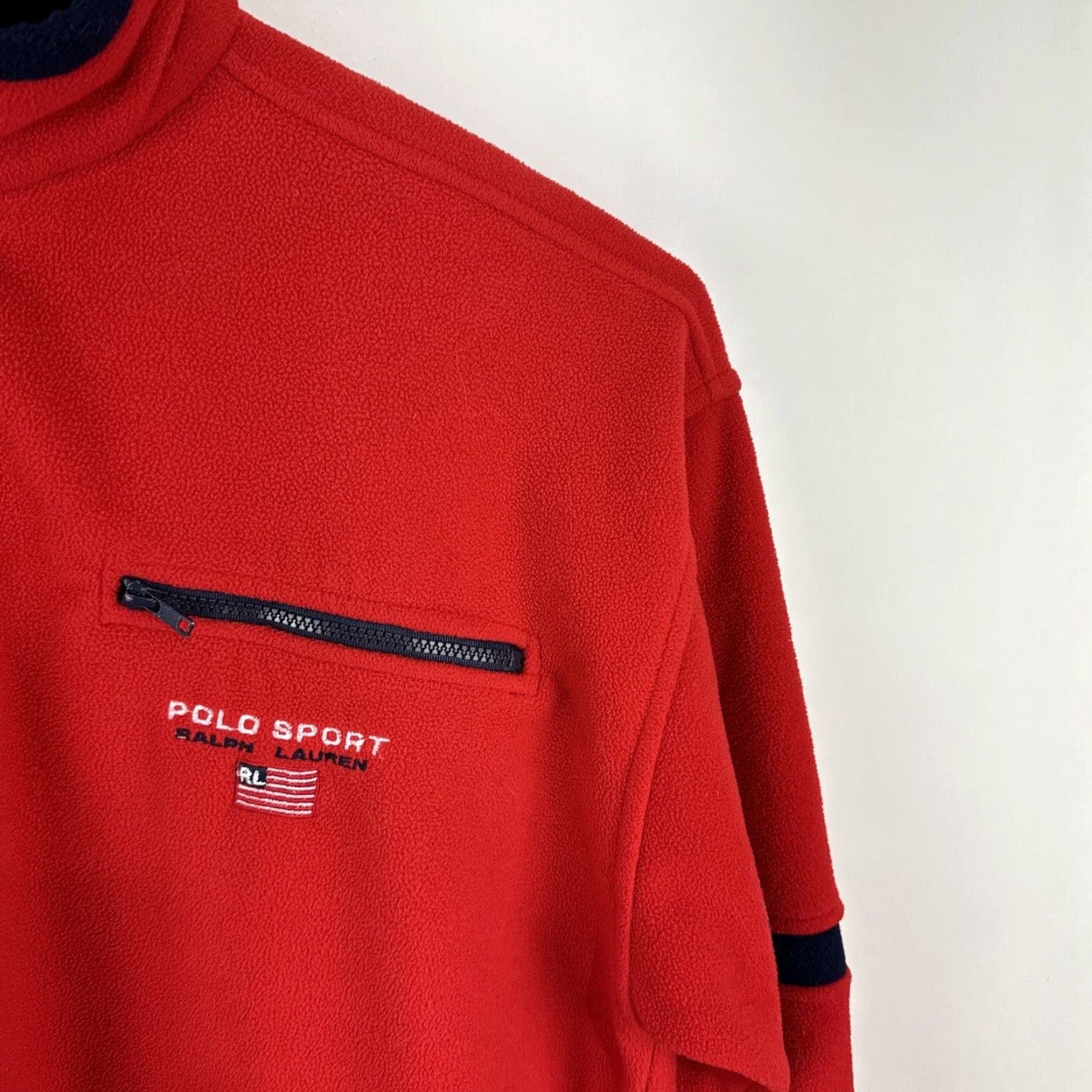 Vintage VINTAGE Polo Sport Polo Sport 1/4 Zip Pullover Red Fleece 2XL Shirt Mens Size US XXL / EU 58 / 5 - 5 Thumbnail