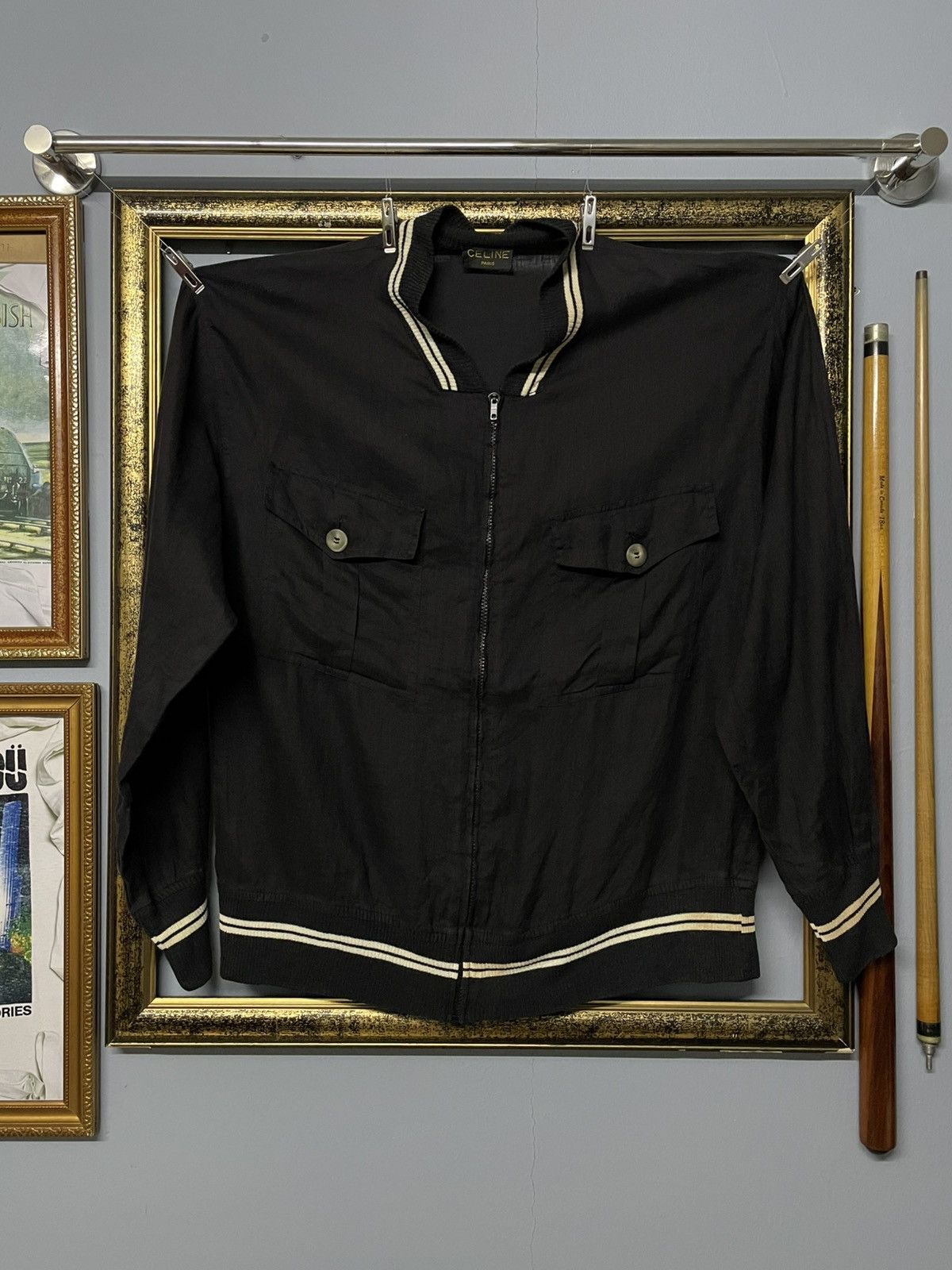 Celine Vintage Designer Celine Paris Zip-Up Minimalist Linen Jacket Size US M / EU 48-50 / 2 - 1 Thumbnail