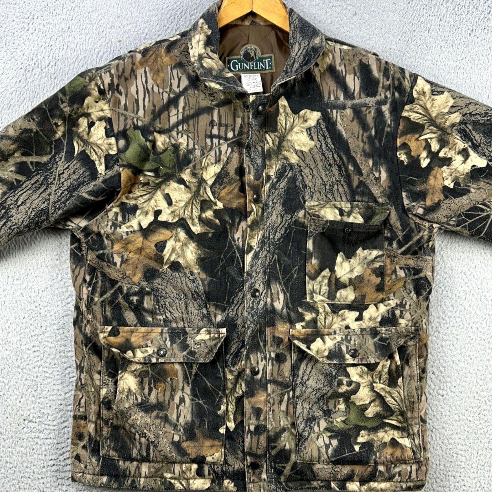 Vintage VINTAGE Gunflint Jacket Military Mens Large Green Camo Insulated Flap Pockets Size US L / EU 52-54 / 3 - 2 Thumbnail