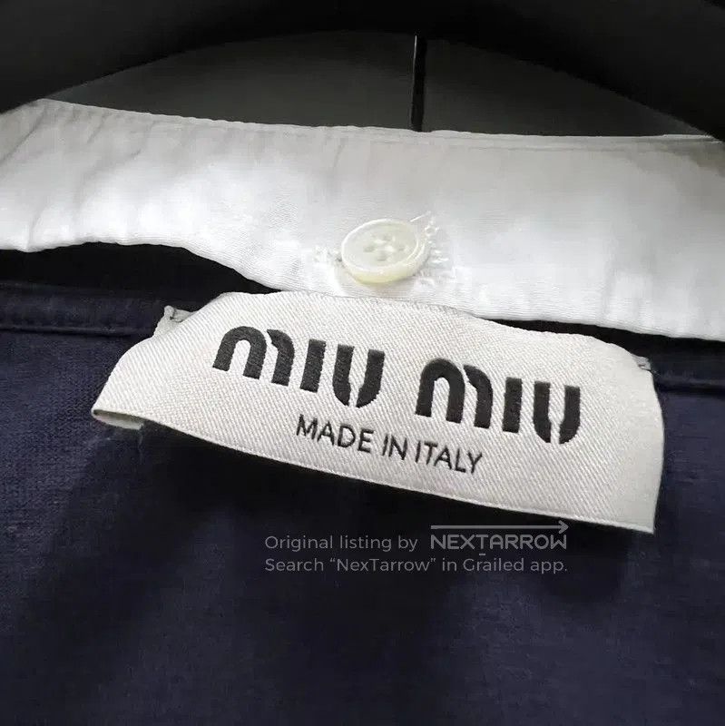 Miu Miu Miu Miu Summer Navy Blue Short Sleeve T-Shirt . Size S / US 4 / IT 40 - 2 Thumbnail