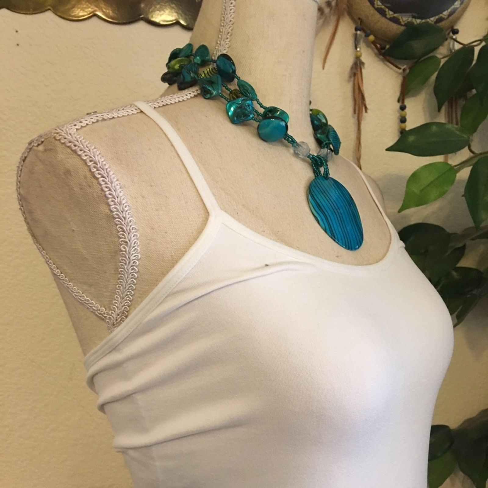 Jewelry Erica blue & green tone painted shell jewelry set Size ONE SIZE - 2 Thumbnail