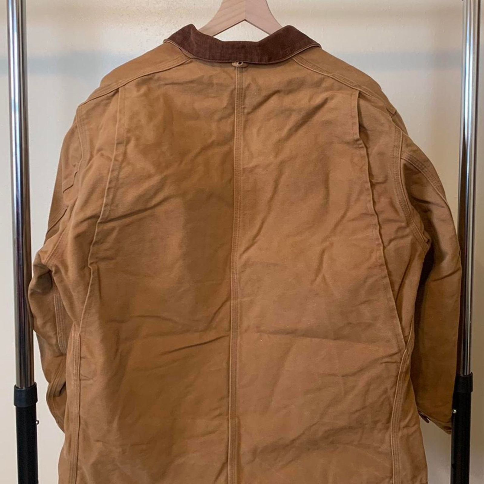 Carhartt Vintage 90s Carhartt Red Linned Chore Coat jacket Size US L / EU 52-54 / 3 - 3 Thumbnail