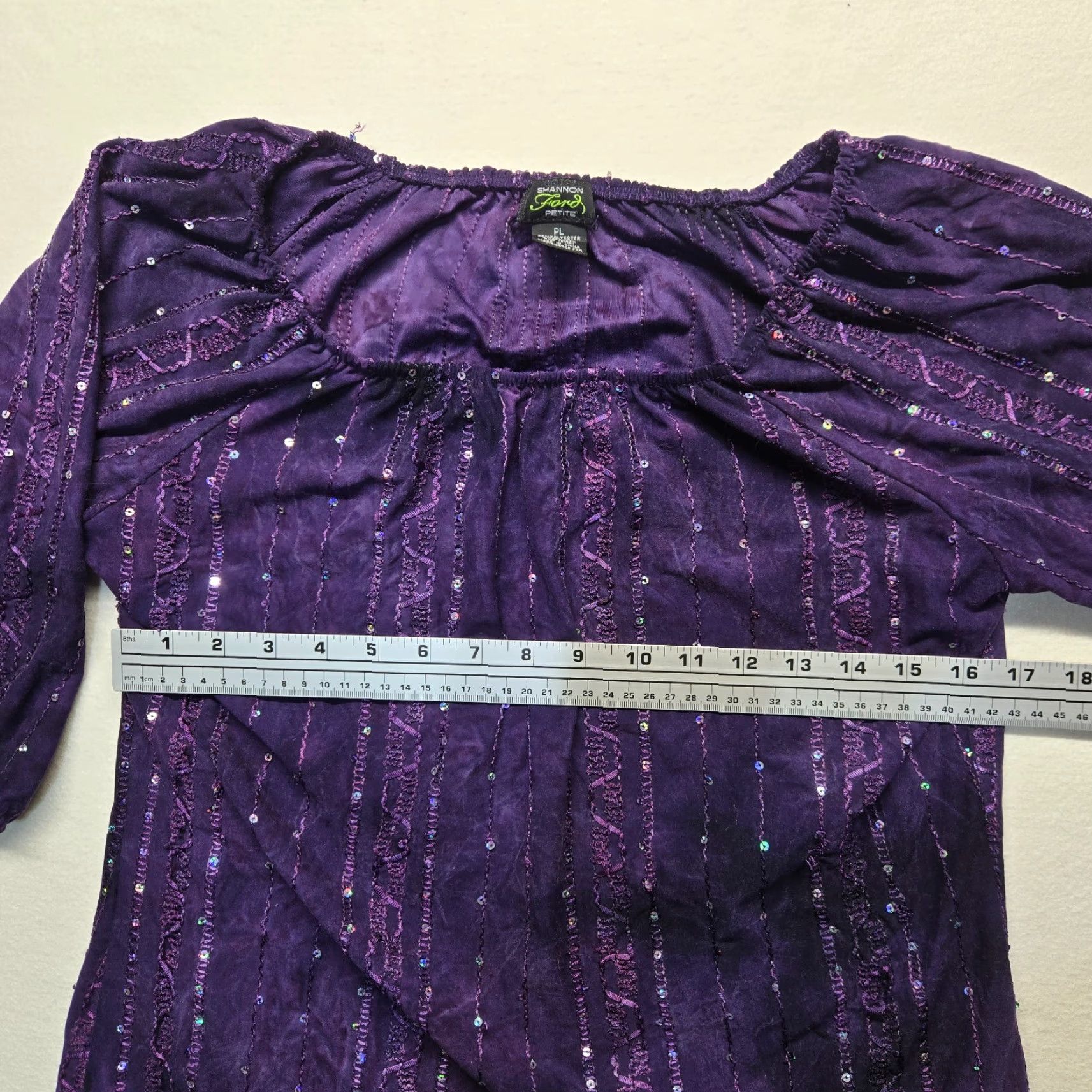 Sea New York Shannon Ford New York Purpl 3/4 Sleeve Shirt Adult Women's PL Petite Large Size L / US 10 / IT 46 - 4 Thumbnail