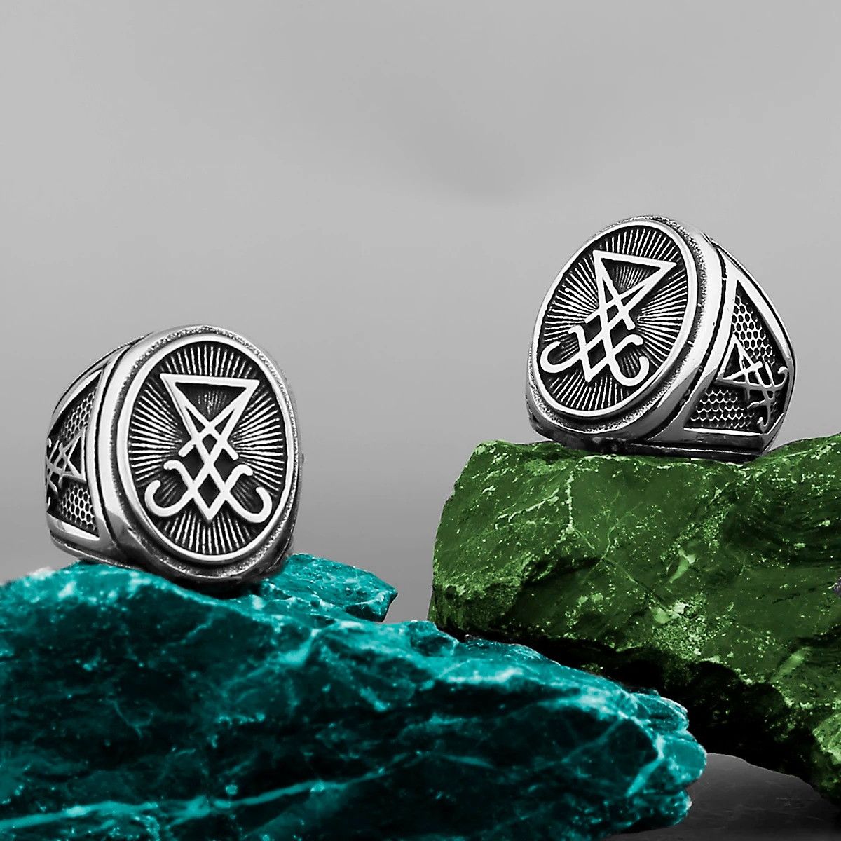 Vintage Vintage Lucifer Signet Ring Size 44 - 1 Thumbnail