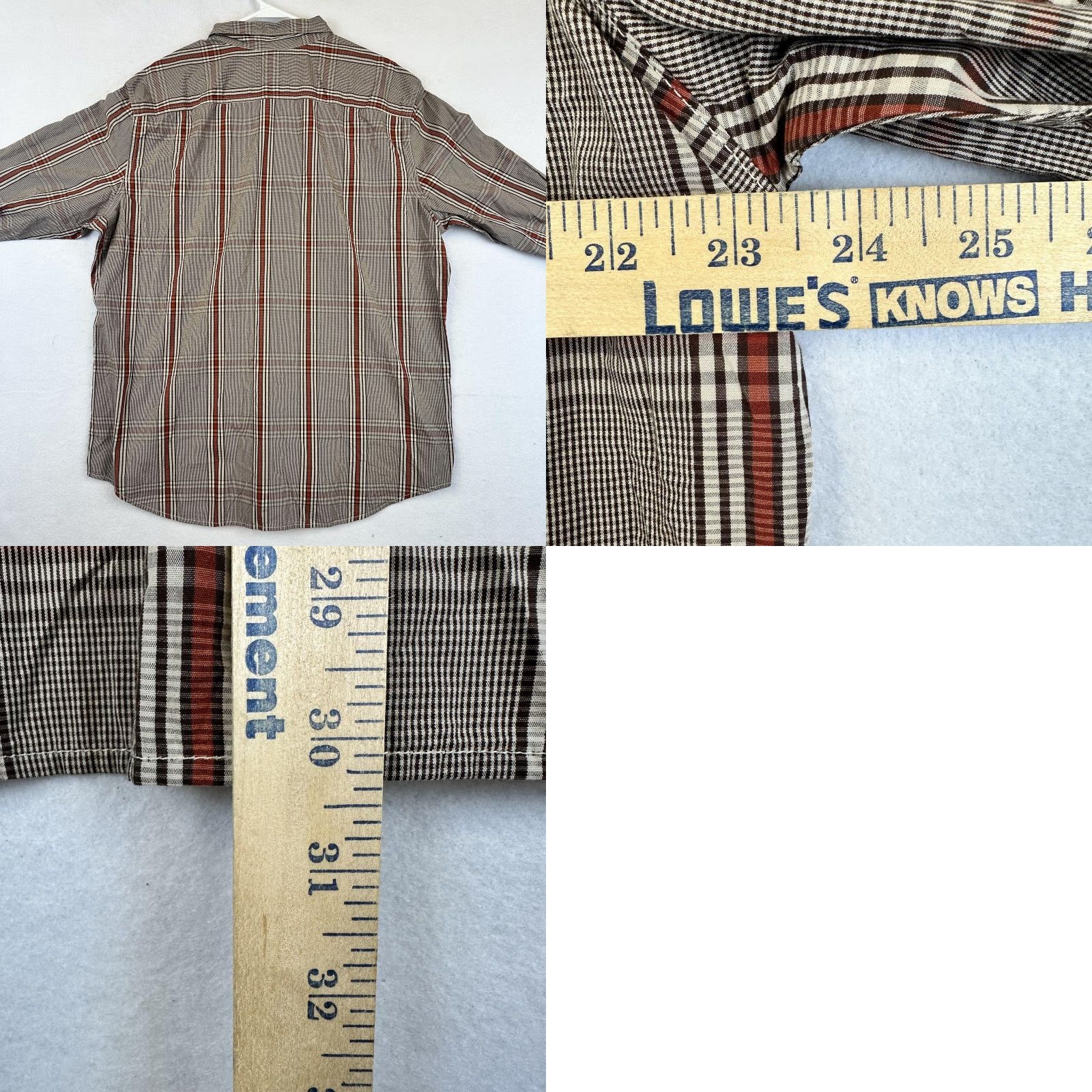 Levi's Levis Shirt Mens XL Brown Red Plaid Long Sleeve Button Down Standard Fit New Size US XL / EU 56 / 4 - 8 Thumbnail