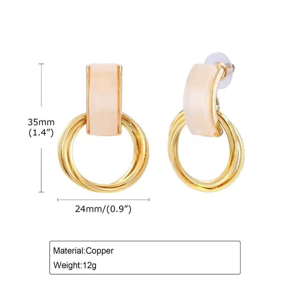 Other Interlocked Twisted Round Circle Earrings Size ONE SIZE - 2 Thumbnail