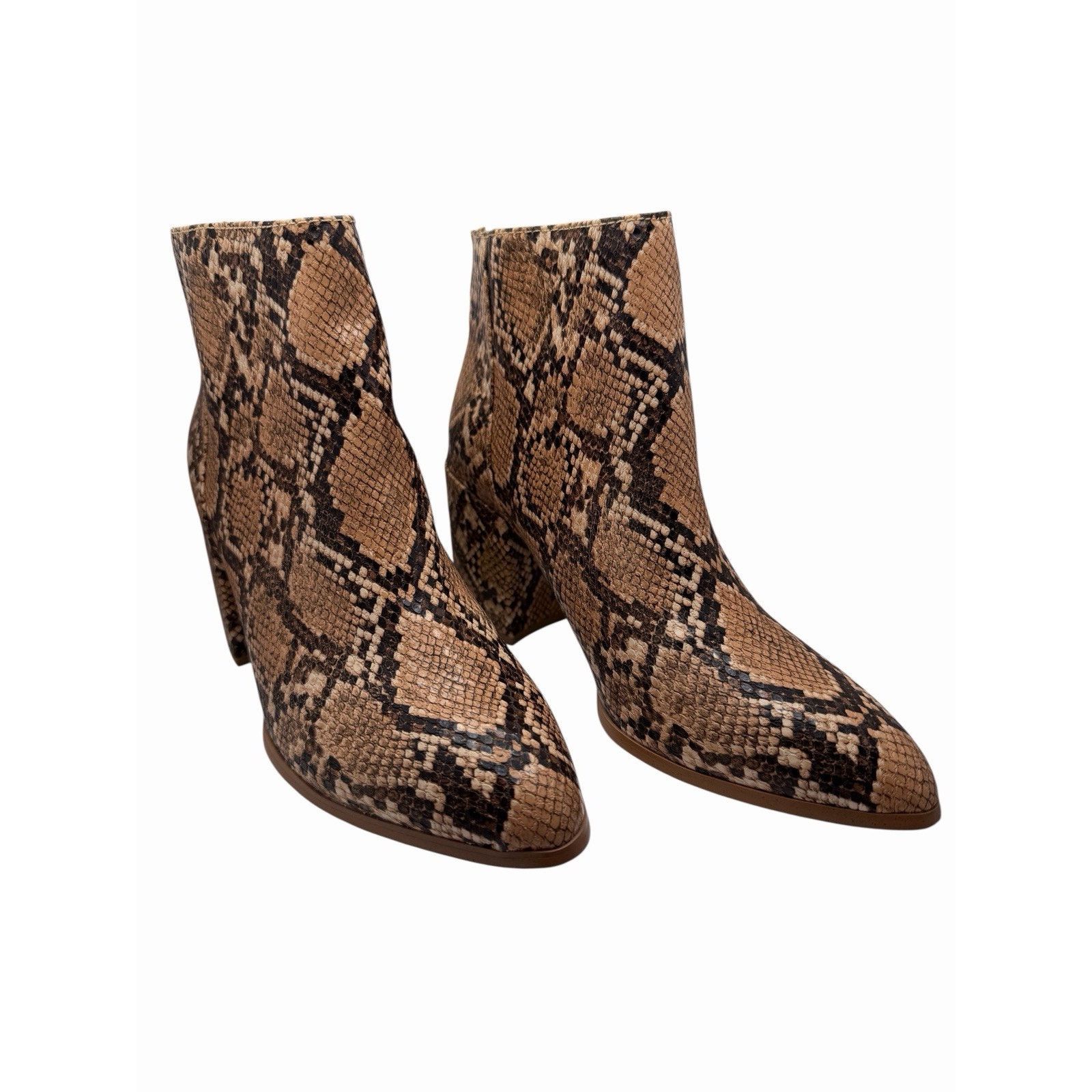 Steve Madden Julianne Snake Print Pointed Toe Block Heel Ankle Bootie 9 Size US 9 / IT 39 - 3 Thumbnail