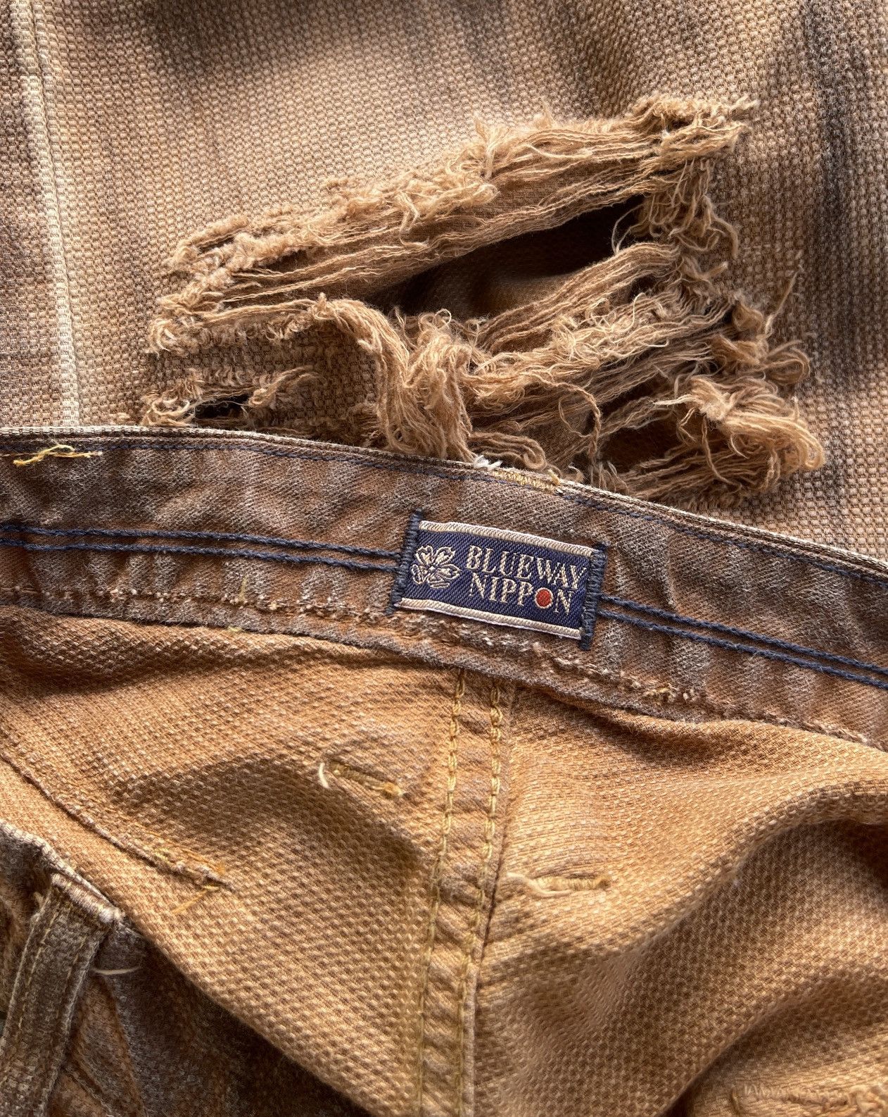 Japanese Brand Vintage Japanese Blueway Distressed Mudd Denim Size US 31 - 11 Thumbnail