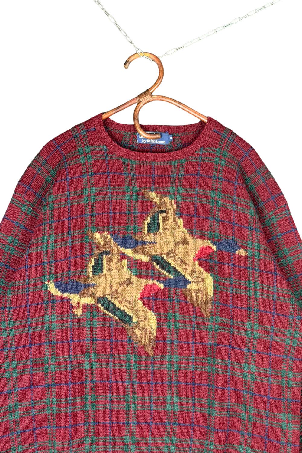 Polo Ralph Lauren fw93 Polo Ralph Lauren Double Duck Intarsia Plaid Sweater XL Size US XL / EU 56 / 4 - 3 Thumbnail