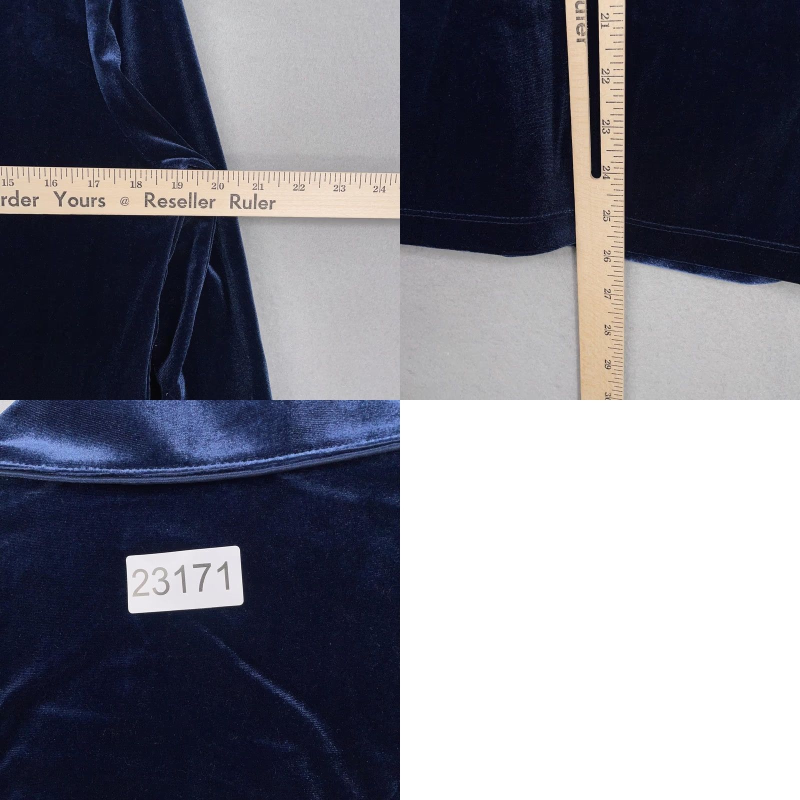 Ralph Lauren VINTAGE Lauren Ralph Lauren Shirt Womens Small Blue Velvet Pajama Top Lounge Black Label Size S / US 4 / IT 40 - 9 Thumbnail