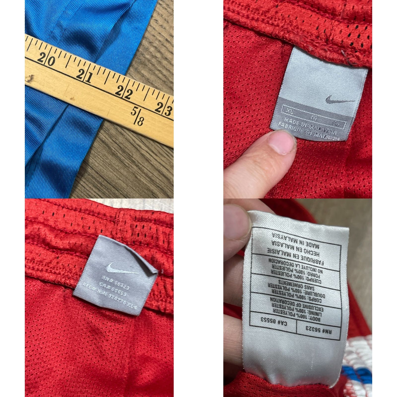 Nike VINTAGE Nike Shorts, Women's XL, Red White Blue, Logo, Basketball Shorts, Nike Size 40" / US 18 - 8 Thumbnail