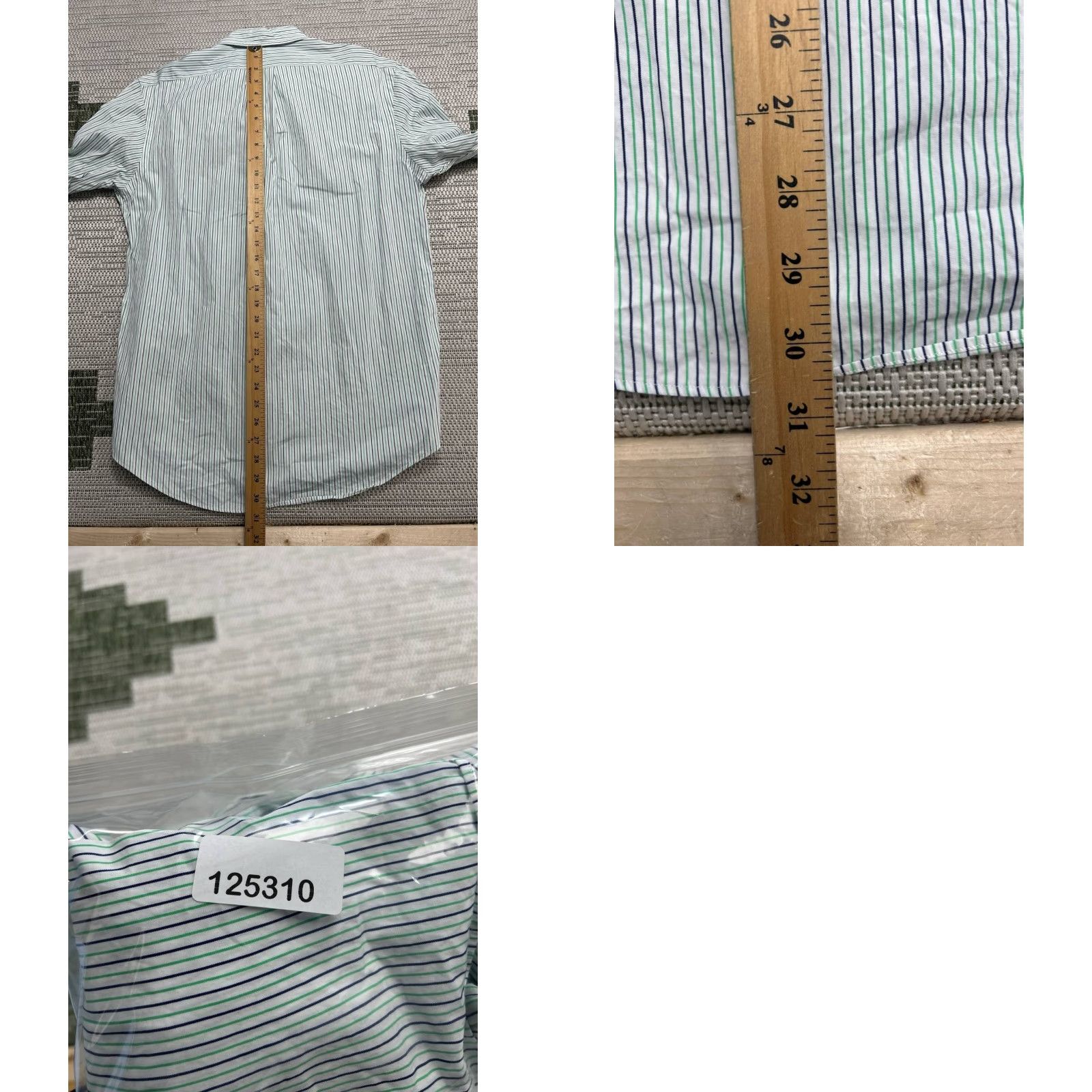 Ralph Lauren Ralph Lauren Dress Shirt Mens 16 White Cotton Striped Custom Fit Button-Down Size 42R - 8 Thumbnail