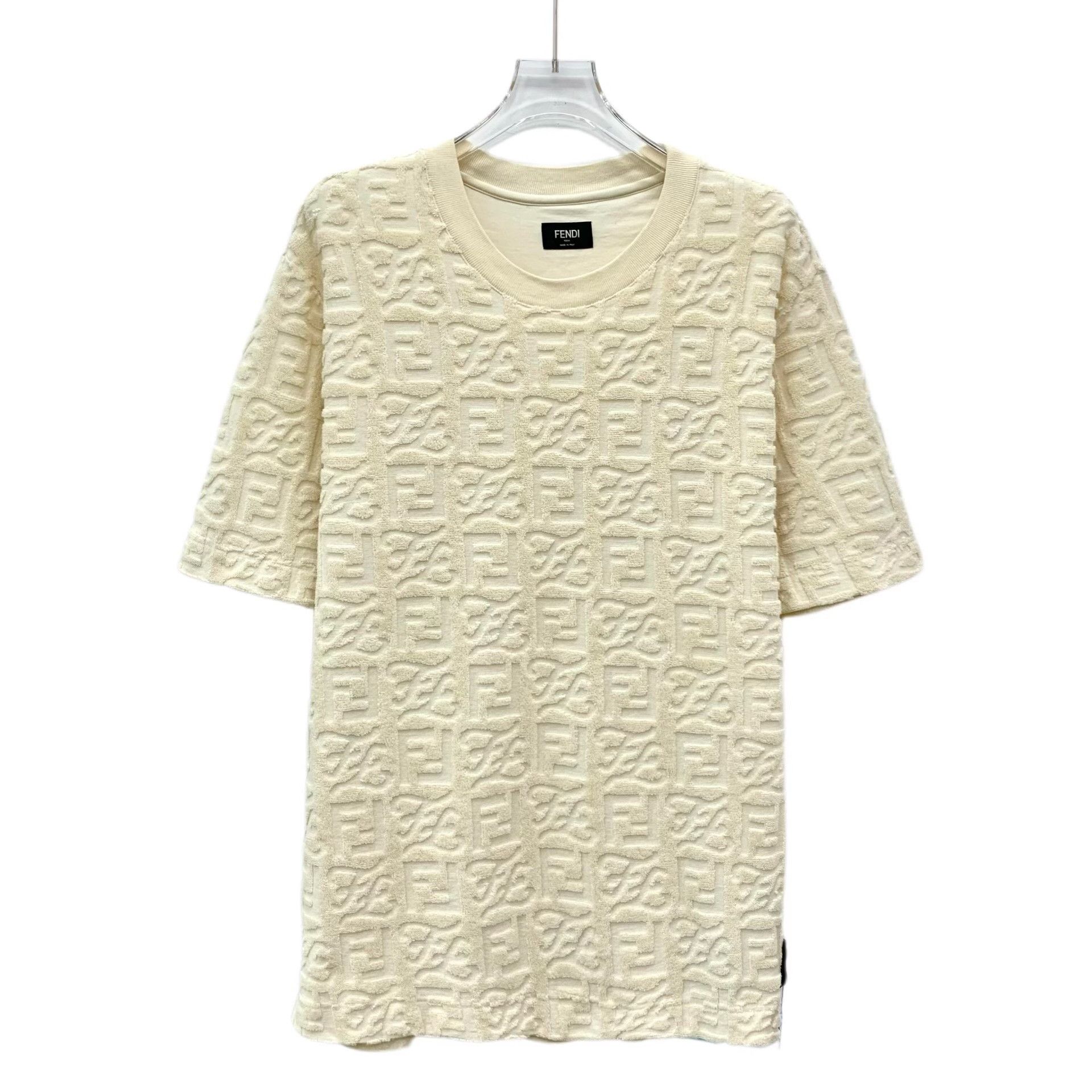 Fendi Fendi Double F Embossed Print Cotton T-shirt Size XS / US 0-2 / IT 36-38 - 1 Thumbnail