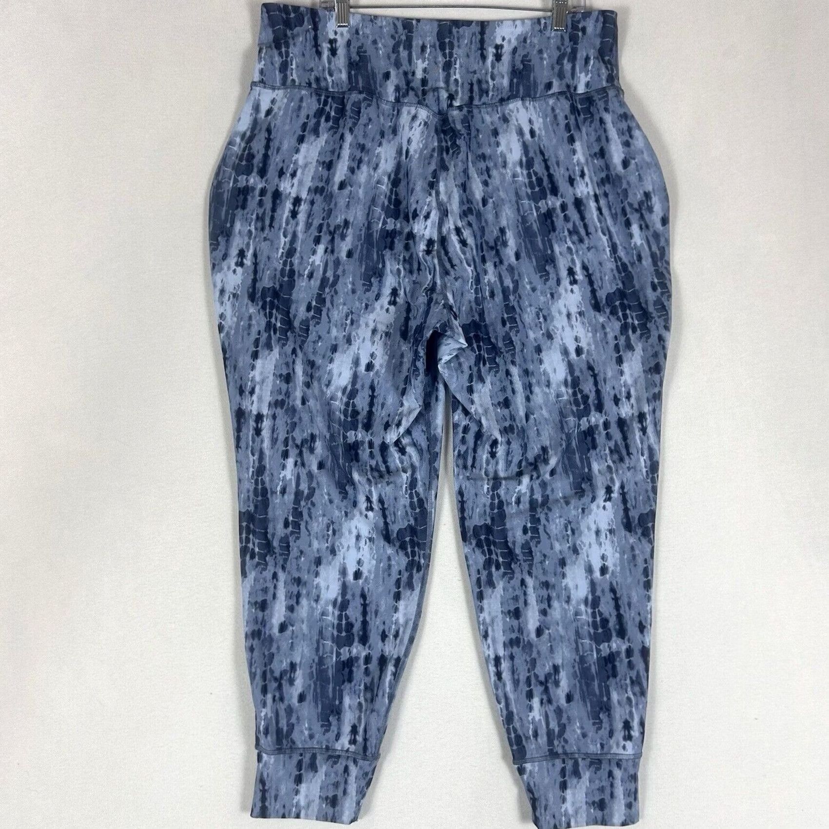 Old Navy Old Navy Leggings Womens 2XL Blue Abstract All Over Print Activewear Jogger Elastic Breathable Pockets Stretch Plus Size Clothing Womens Size 40" / US 18 - 6 Thumbnail