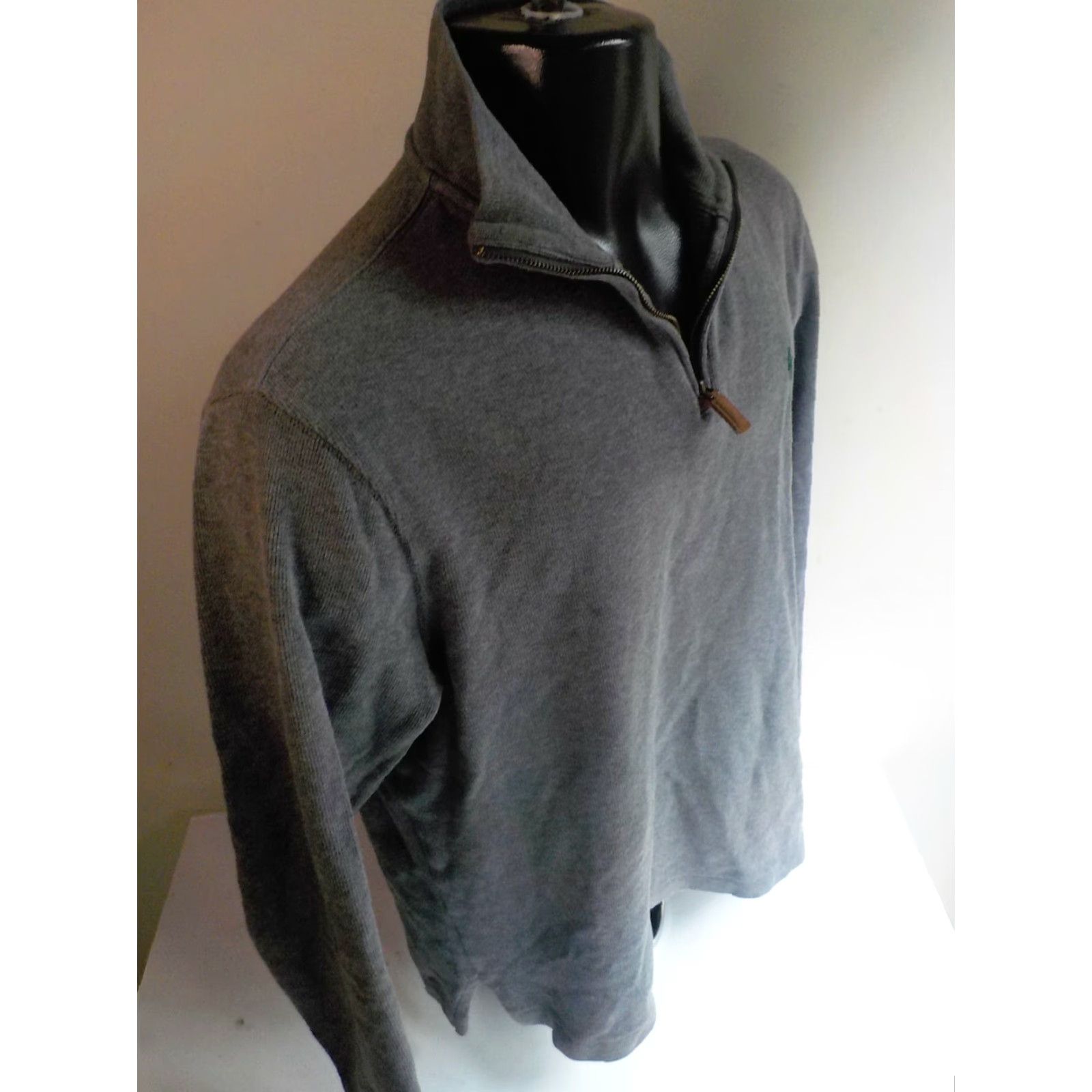 Polo Ralph Lauren POLO RALPH LAUREN 1/4 Zip Pullover 100% Cotton Gray LS Men Small Mock Neck Polo Shirt Size US S / EU 44-46 / 1 - 3 Thumbnail