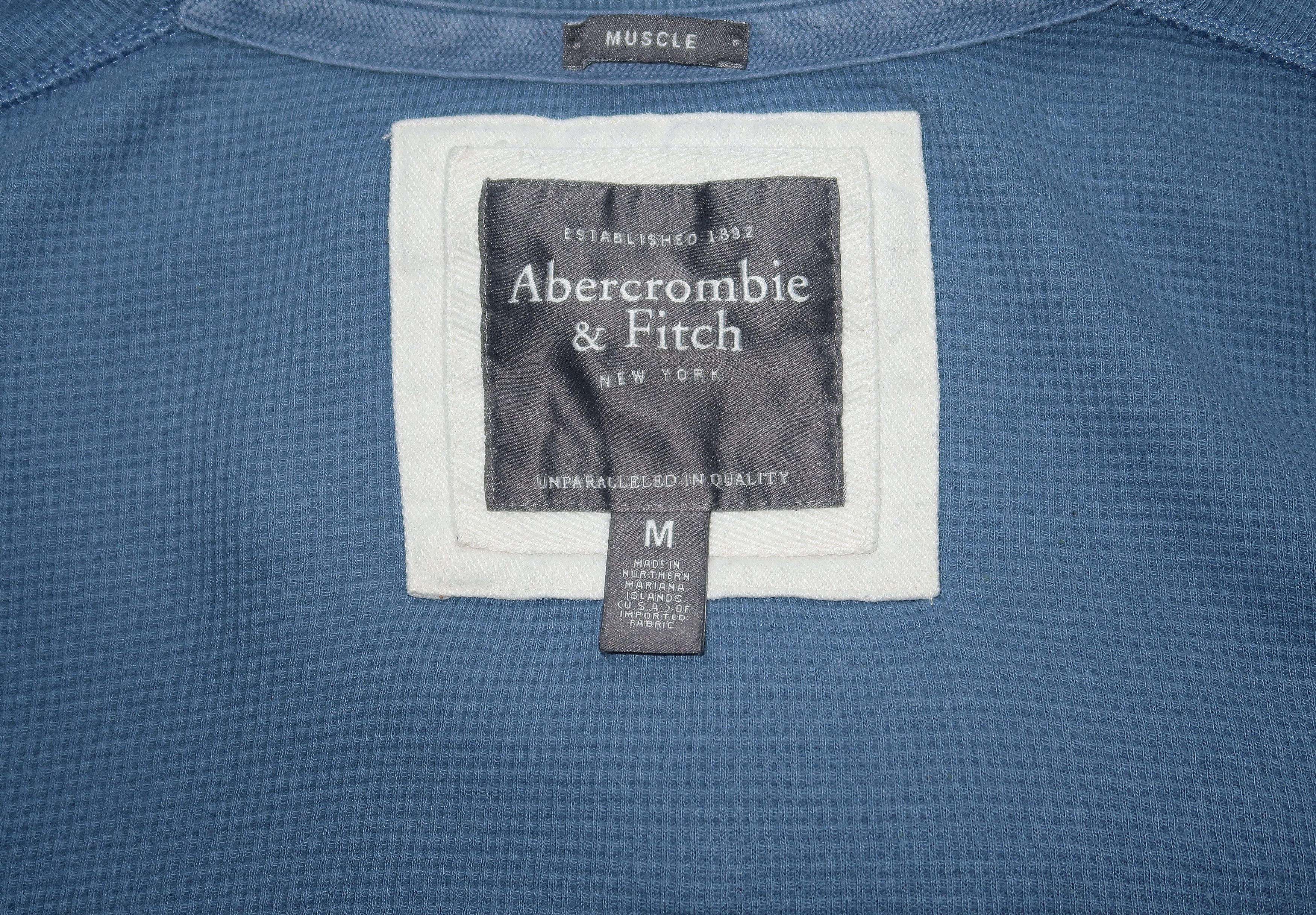Abercrombie & Fitch Blue Slightly Distressed Oversized Sweatshirt Y2K Size US M / EU 48-50 / 2 - 6 Thumbnail