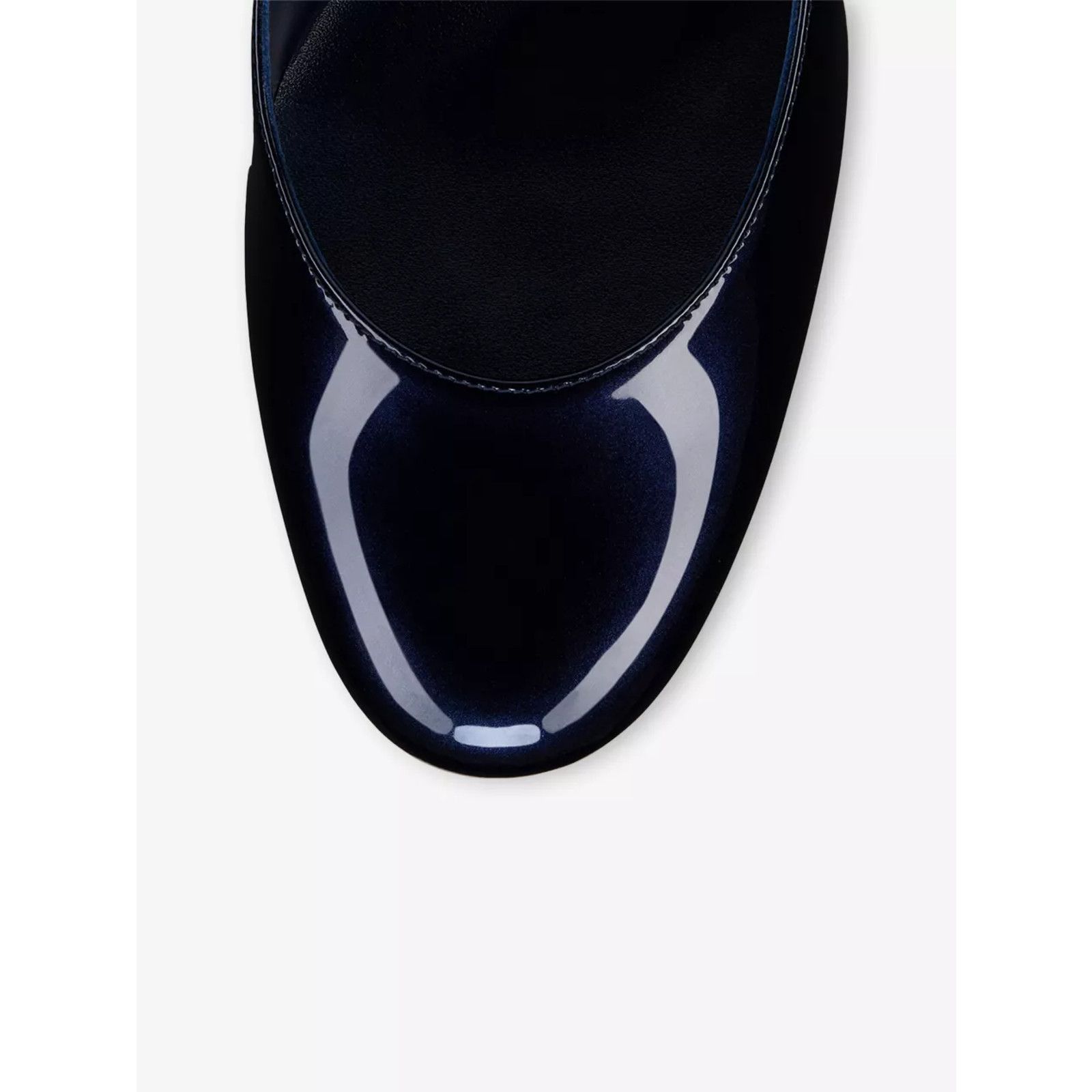 Christian Louboutin Louboutin Miss Sab 85 Zaffiro Navy Patent Block Heel Pump 37 Size US 7 / IT 37 - 11 Thumbnail