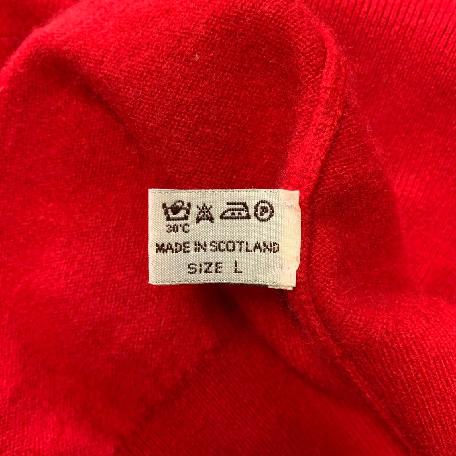 Turnbull & Asser TURNBULL & ASSER Size L Red Knitted Cashmere V-Neck Sweater Size US L / EU 52-54 / 3 - 6 Thumbnail